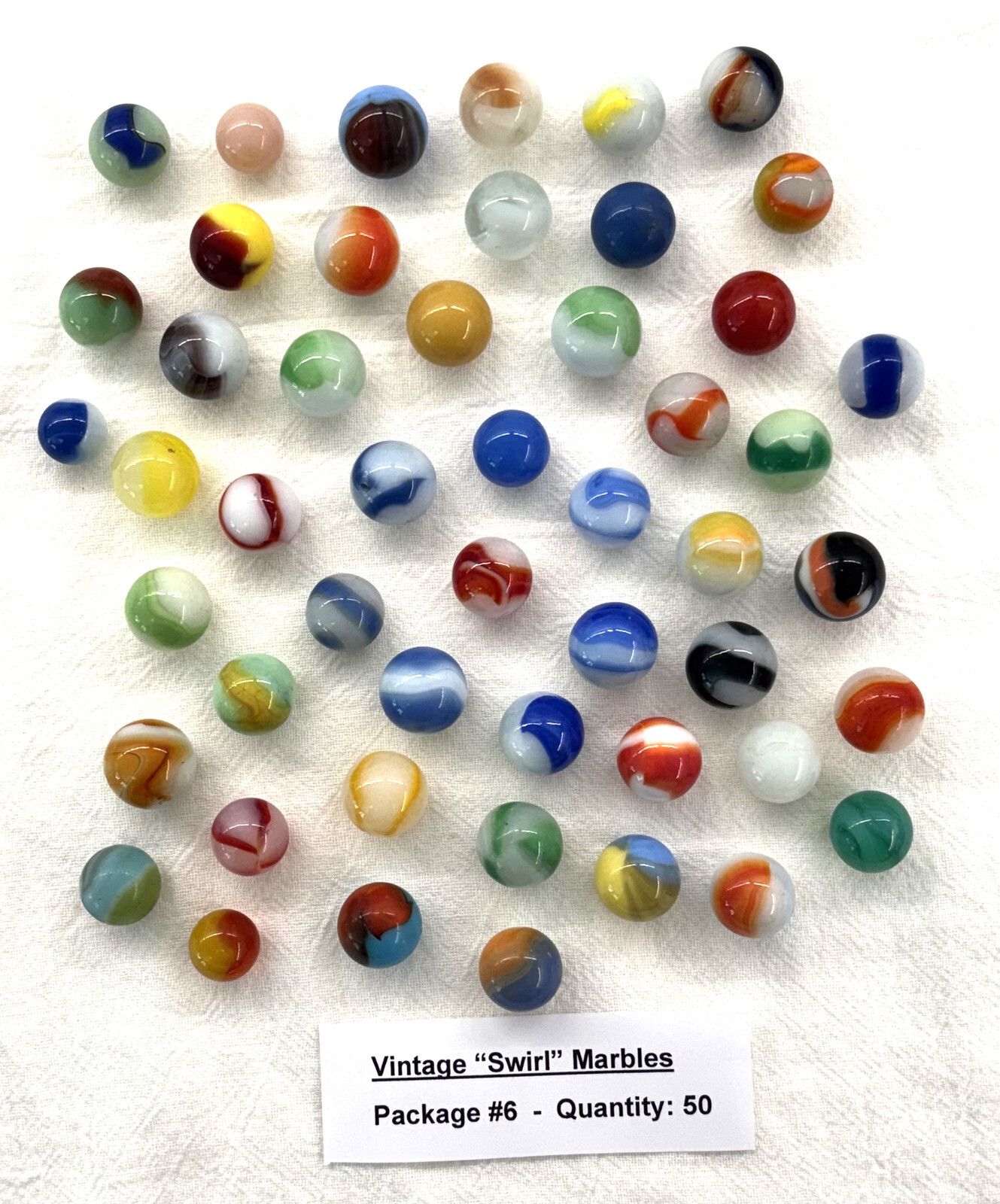 Vintage Swirl Marbles, Package 50.