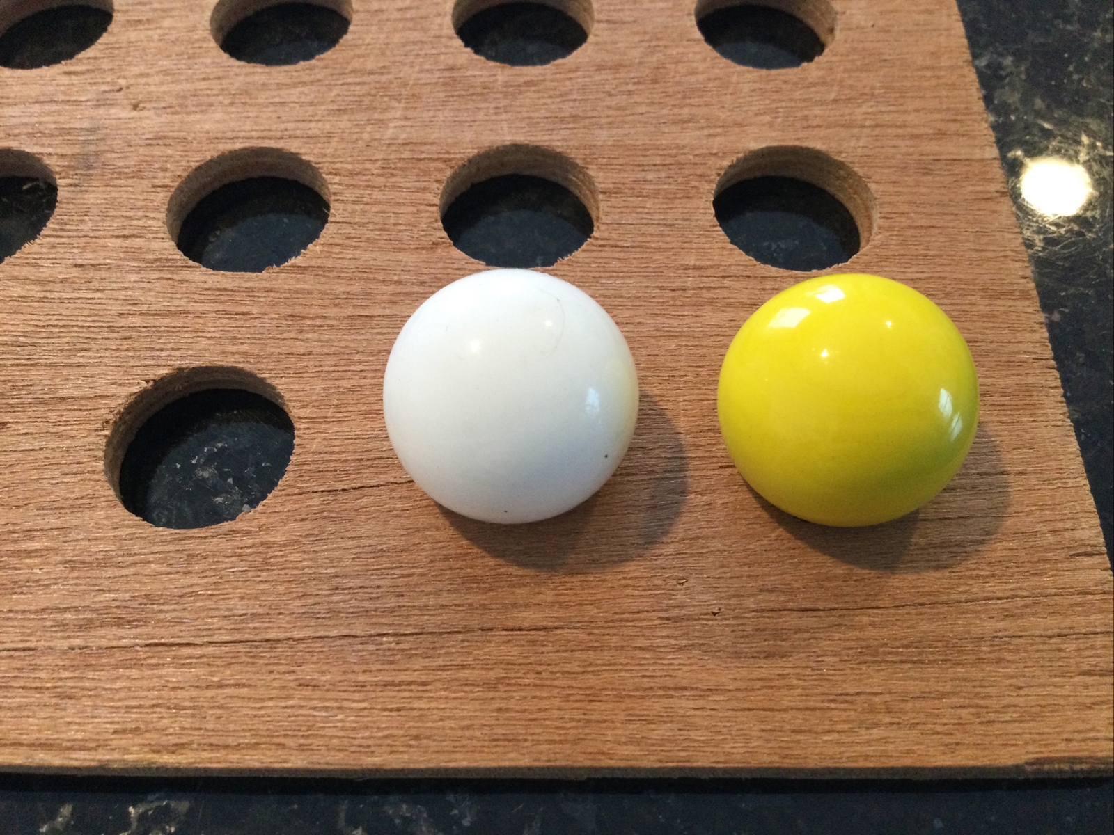 Vintage | Robin Marbles | White & Yellow | LOT OF 2