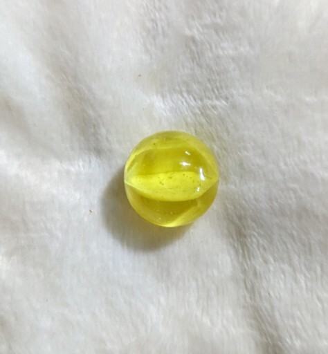 1 Vintage Bright Yellow Marble. Possible Cat Eye. Very Unique Color.
