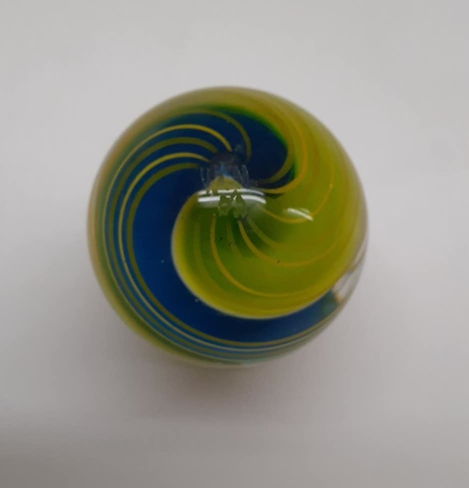 William Murray Contemporary Handmade Ribbon Core Swirl Marble 1. 28″ Signed
