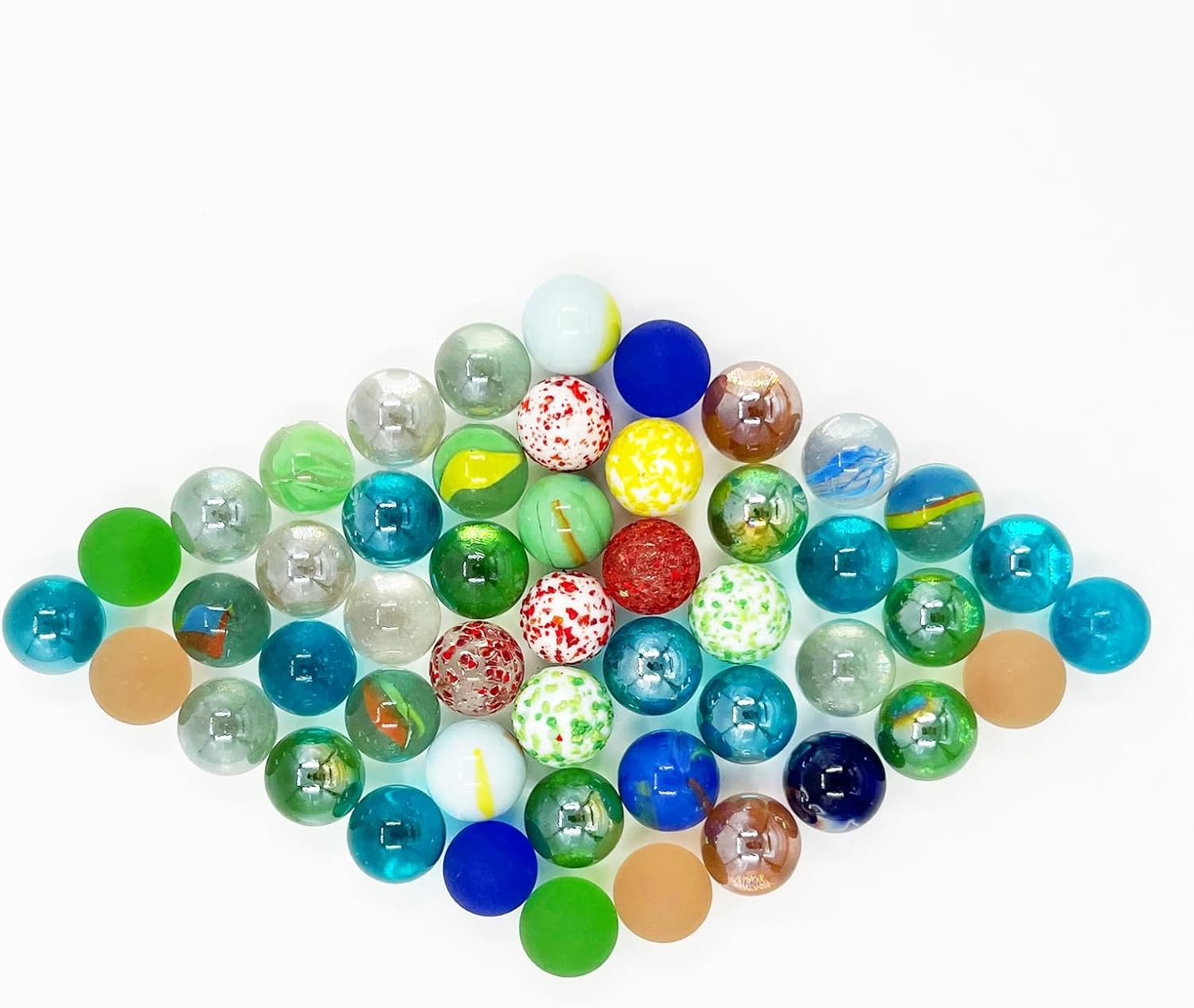 50Pcs 16Mm Glass Marbles Multiple Colors Bulk Collection Cat Eye Marble for Boun