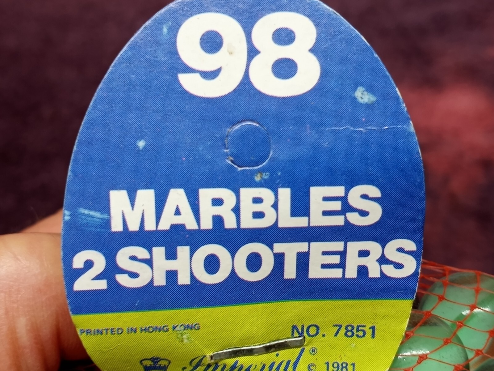 Vintage GLASS MARBLES 1981 BAG OF 98 IMPERIAL 7851 TWO SHOOTERS
