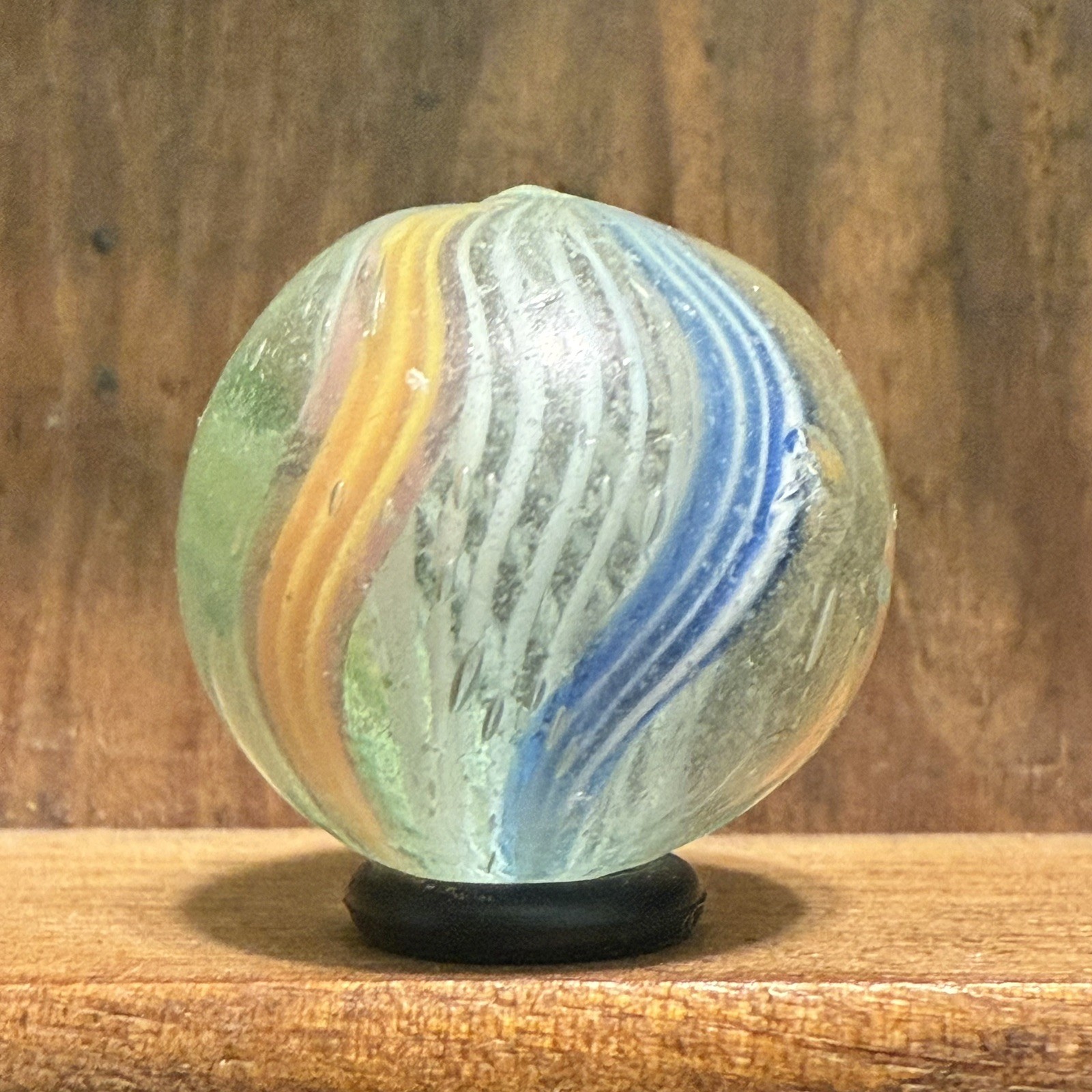 Antique German Handmade Latticinio Shooter Marble 25/32” Near Mint(+) | (164)