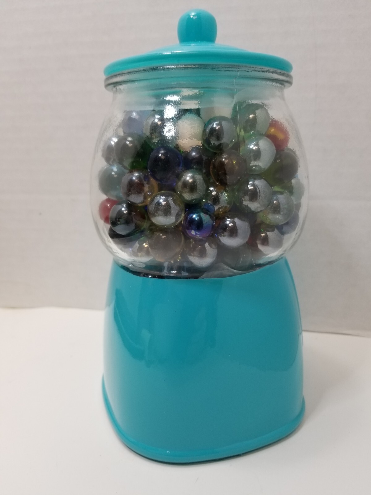 Marble Storage Display Container Glass Gumball Machine Theme Blue 8″ Tall