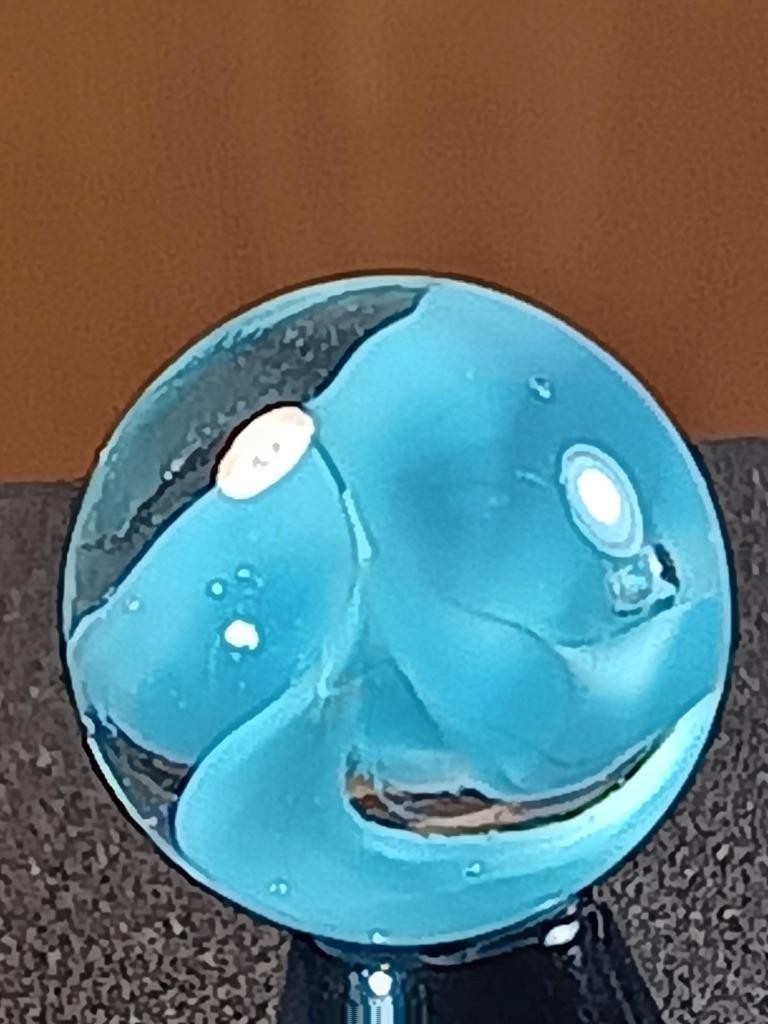 5/8″ Vitro Agate Robin’s Egg Blue Caged Cat’s Eye Near Mint Serious Marble B217