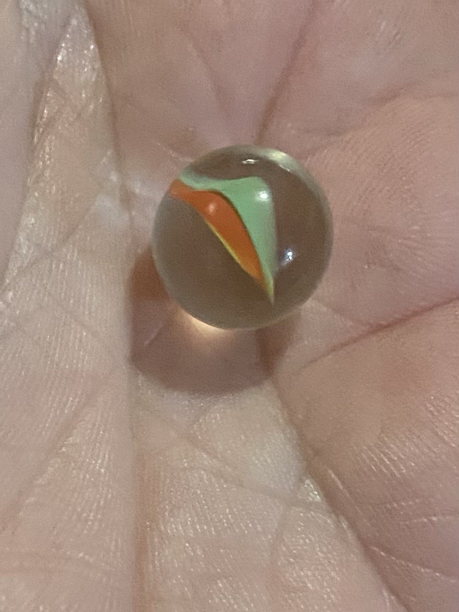 Green Orange Yellow Pee Wee Cat’s Eye Marble