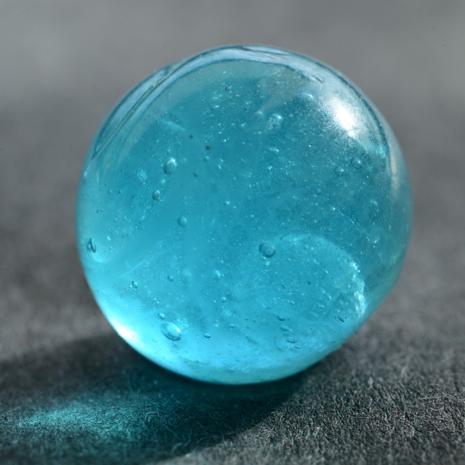 Turquoise Teardrop Greiner Antique German Handmade Marble 1850’s 16.9mm 21/32”