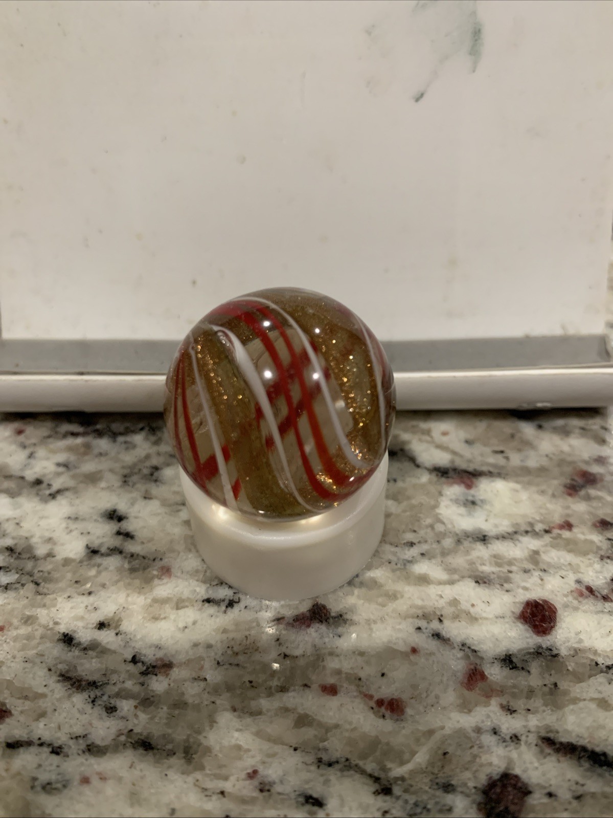 Handmade Contemporary MABRY LEE CAIN III Lutz Swirl Golden PepperMint 1 Inch +