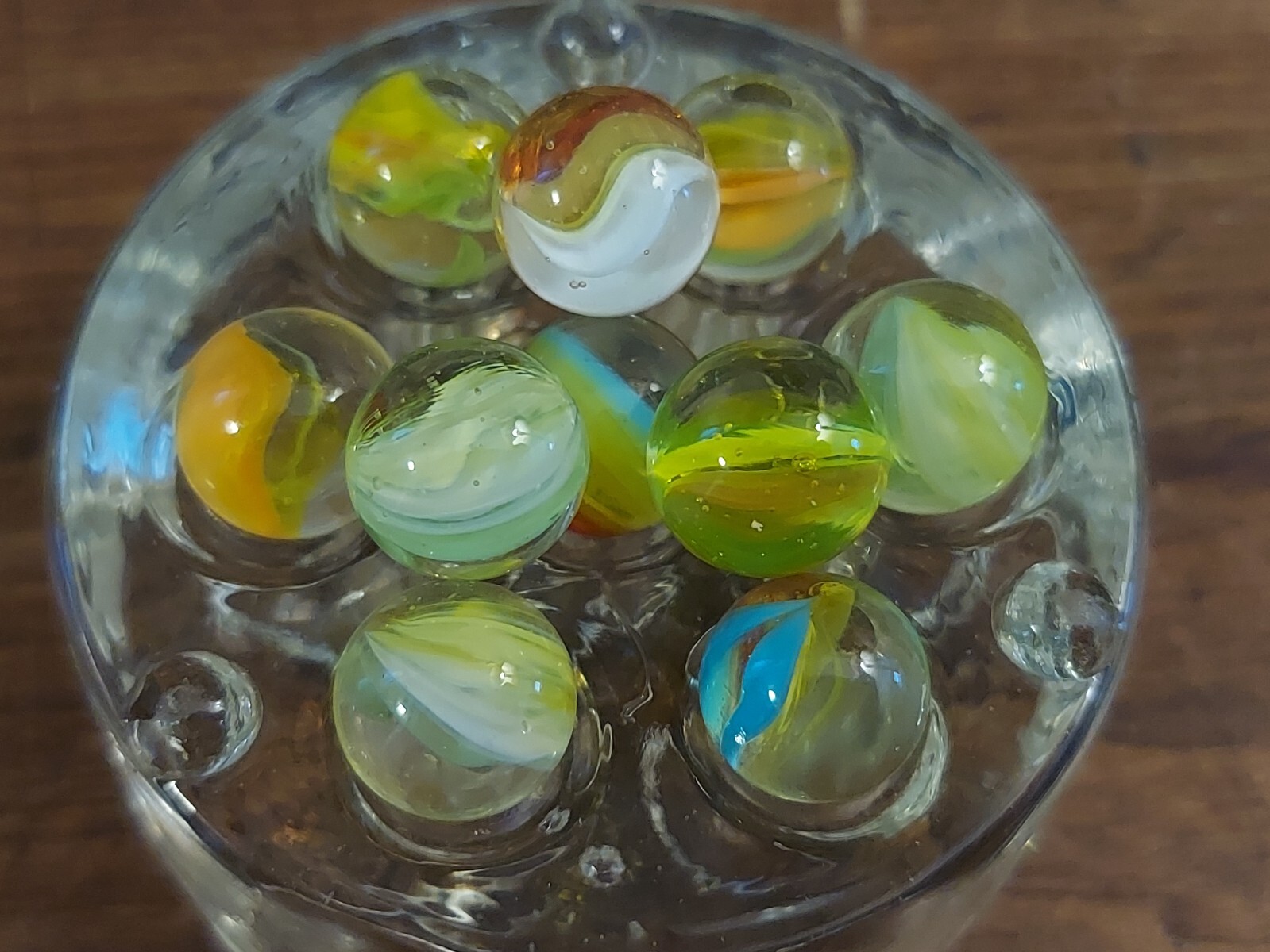 Lot 10 VTG UV Reactive Marbles Cadmium Uranium Cats Eye SMALL SIZE Unique!