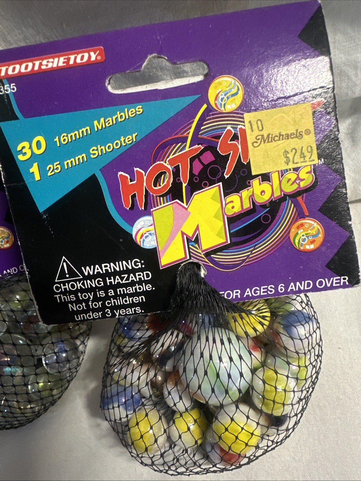 Tootsie Toy Hot Shot LOT OF 2 Vintage Shooter Marbles 6 25mm Shooters & 30 16mm