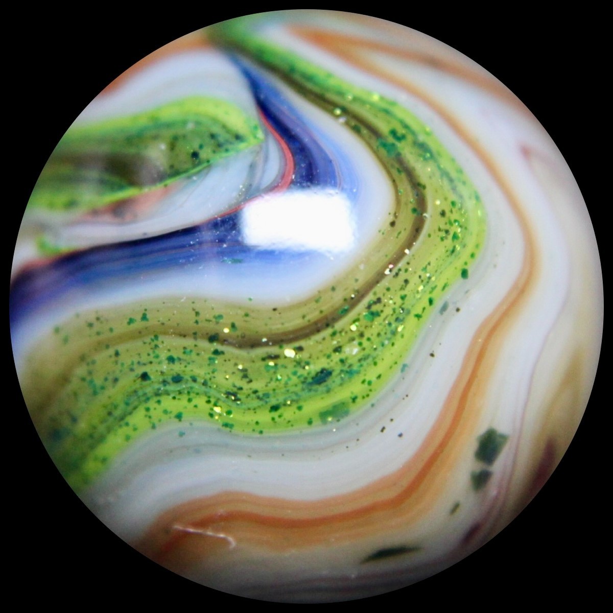 DAS West Virginia Red Buds Marble: Aventurine & Oxblood Fine Lines