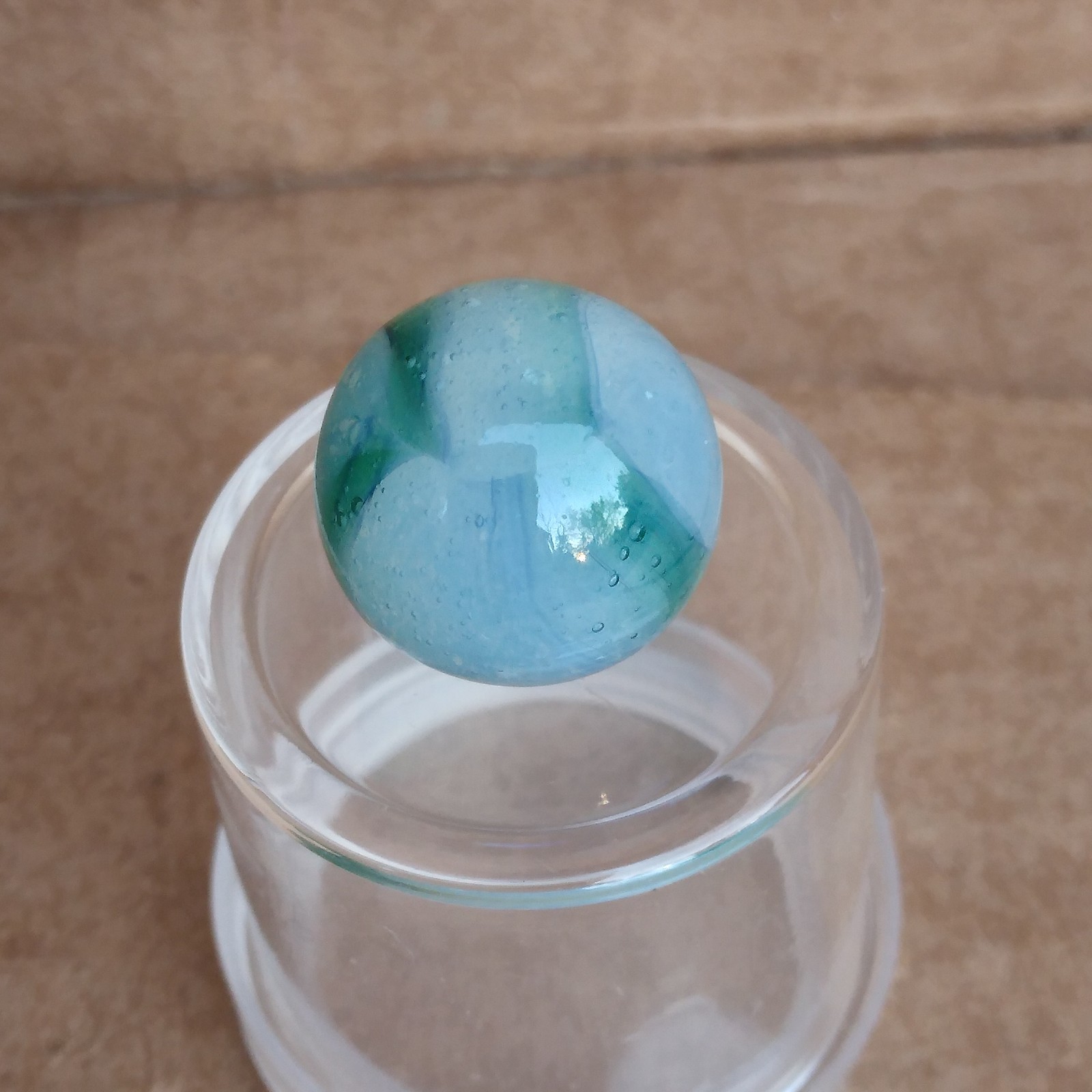.57″ Vintage Rainbo Marble- Seedy Blue Green- Kokomo Peltier