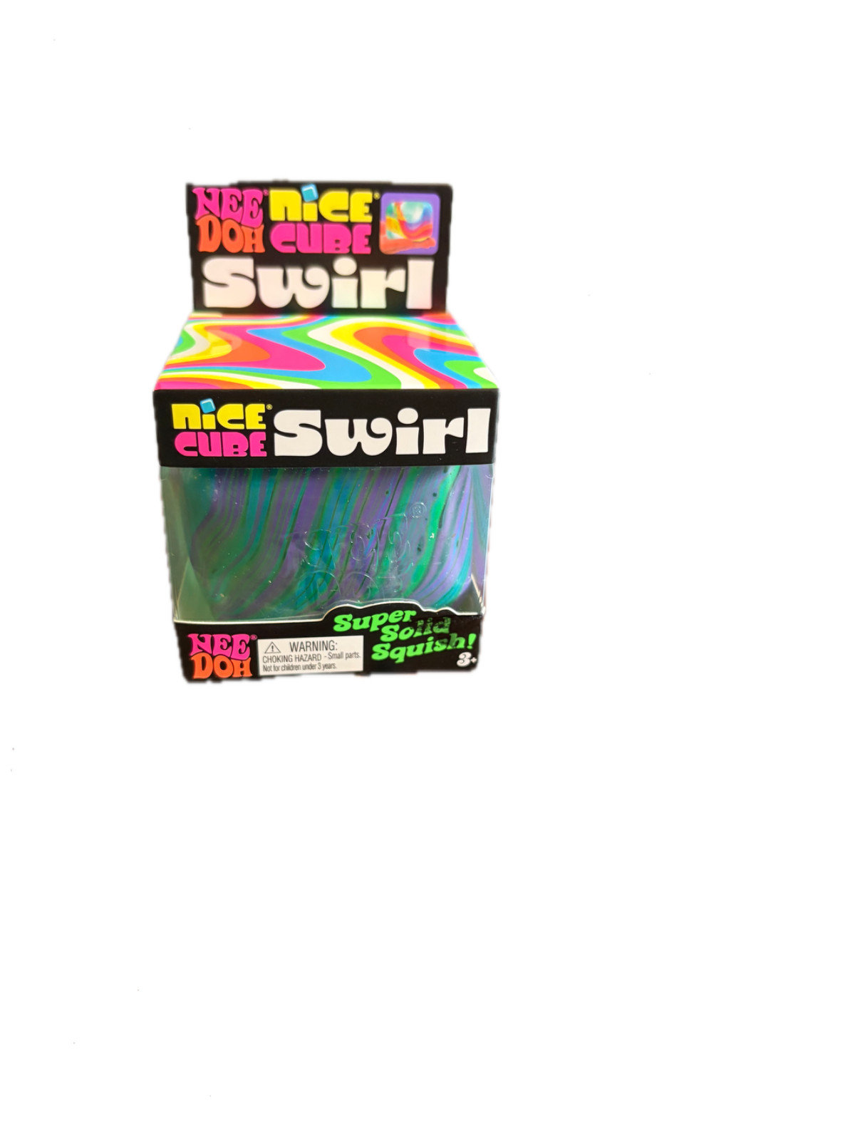 Needoh Nice Cube green and purple swirl RARE