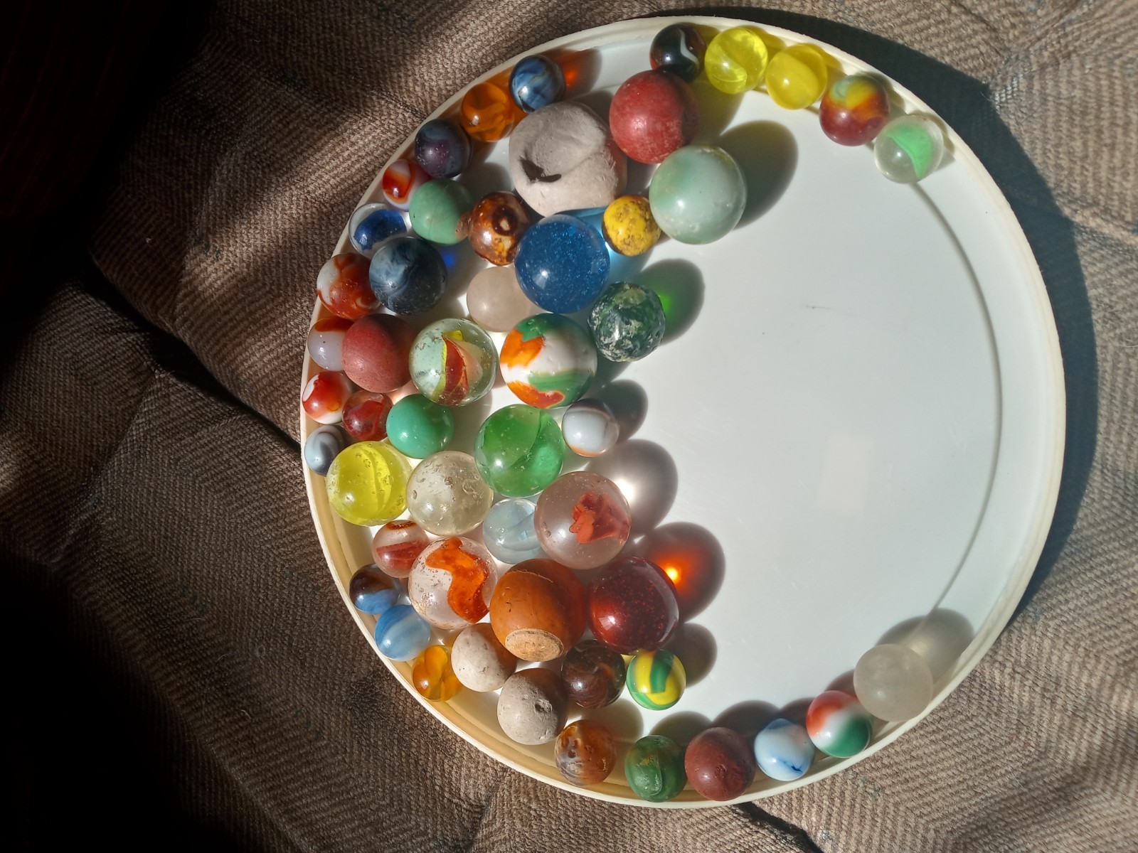 Antique & Vintage Mixed Marble Lot of 12lbs Marbles Great Old Collection Bucket