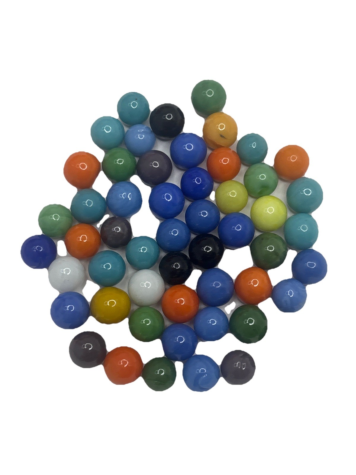 Vintage Bright Color Glass Marbles Lot of 50 Peewee Size Y