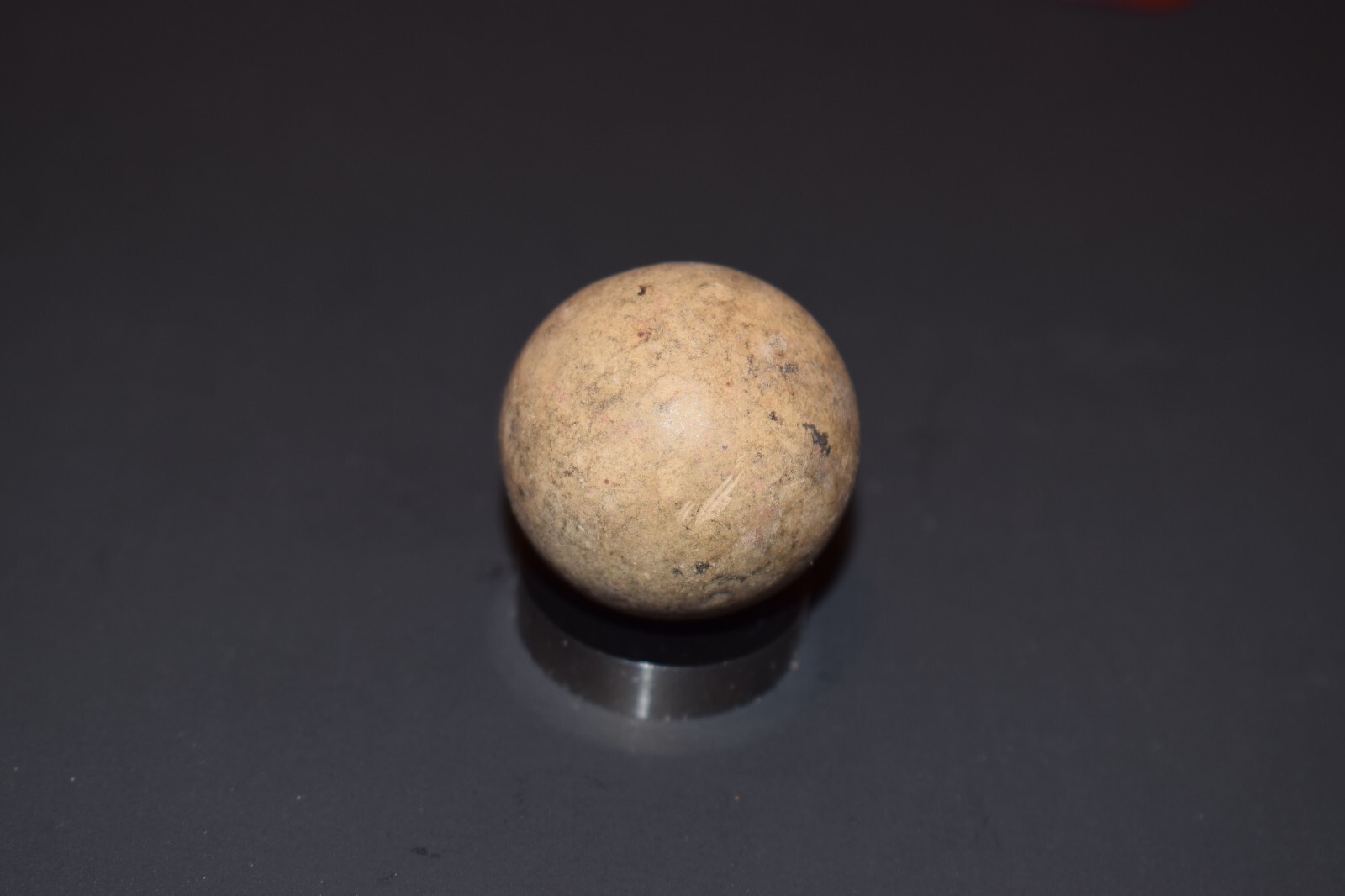 ⭐Antique Handmade Earthtone Fired Glazed Clay Toy Marble 🦶Toe Braker Size 1.203