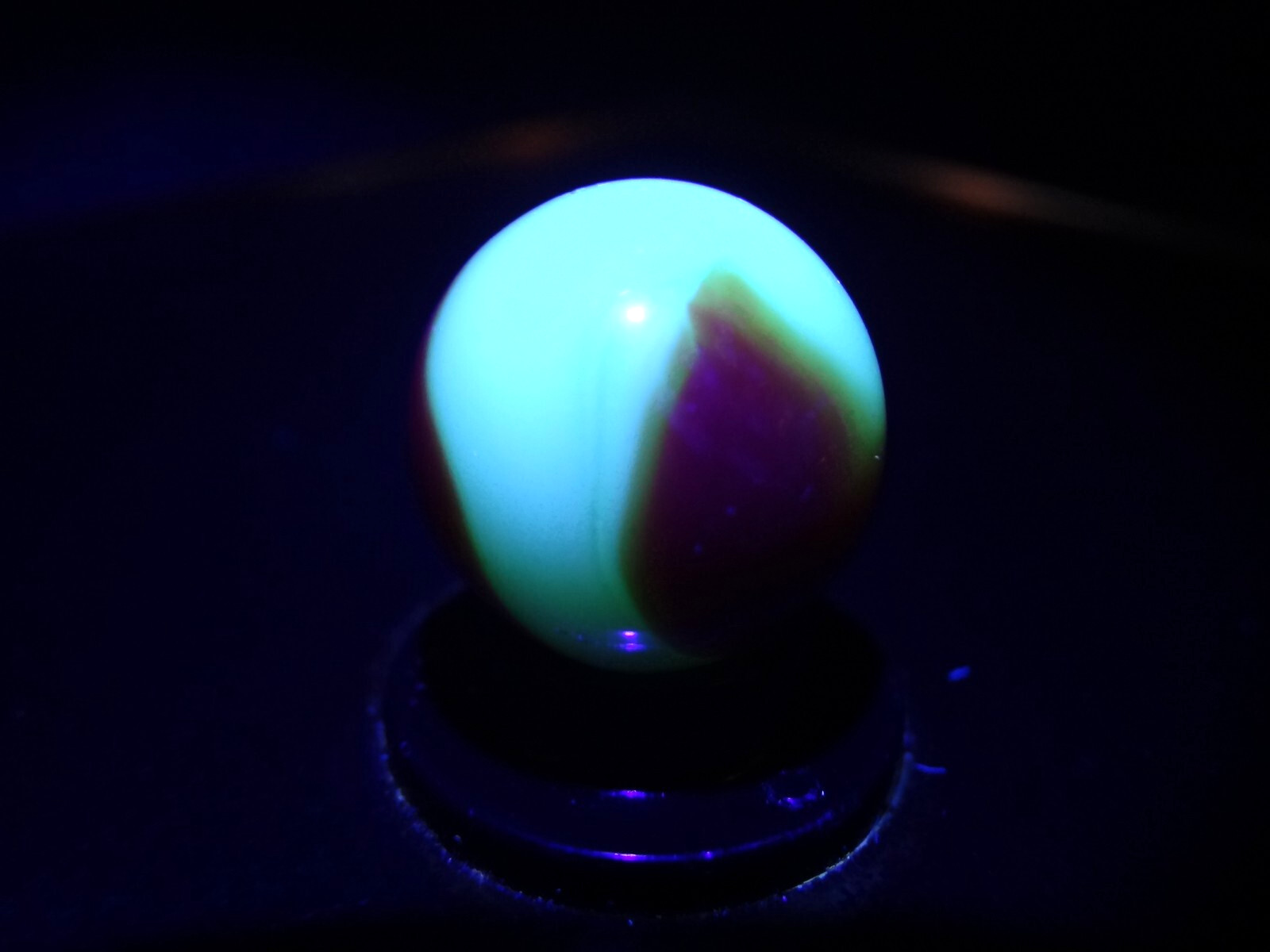 AKRO AGATE ” PRIZE NAME ” Orange-Blue/Gray Hot UV NICE 👍👌