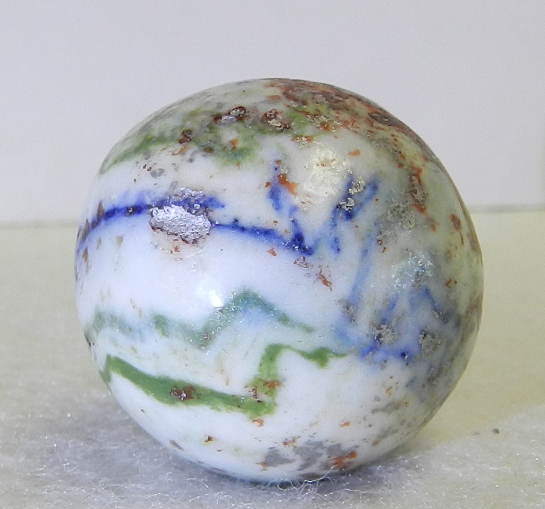 #21040m Large 1 Inch Vintage German Handmade Crockery Shooter Marble