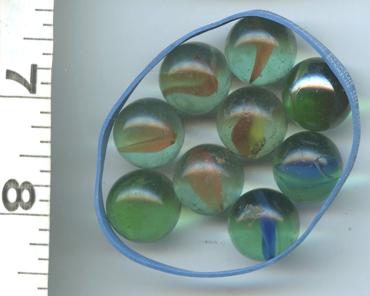 CATS EYE GLASS MARBLE LOT 9/16″ VINTAGE MIXED LOT 3 VANE TWO VANE OTHER COLORS