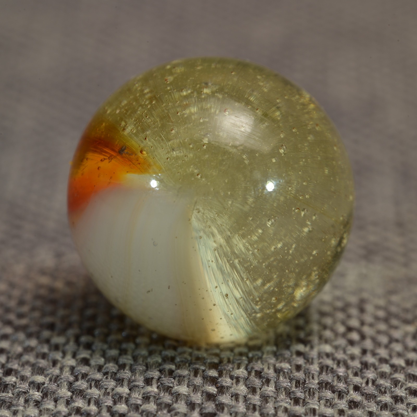 Master Sunburst Marble Vintage American 1930-1971 Orange & Cream Flash 19/32”