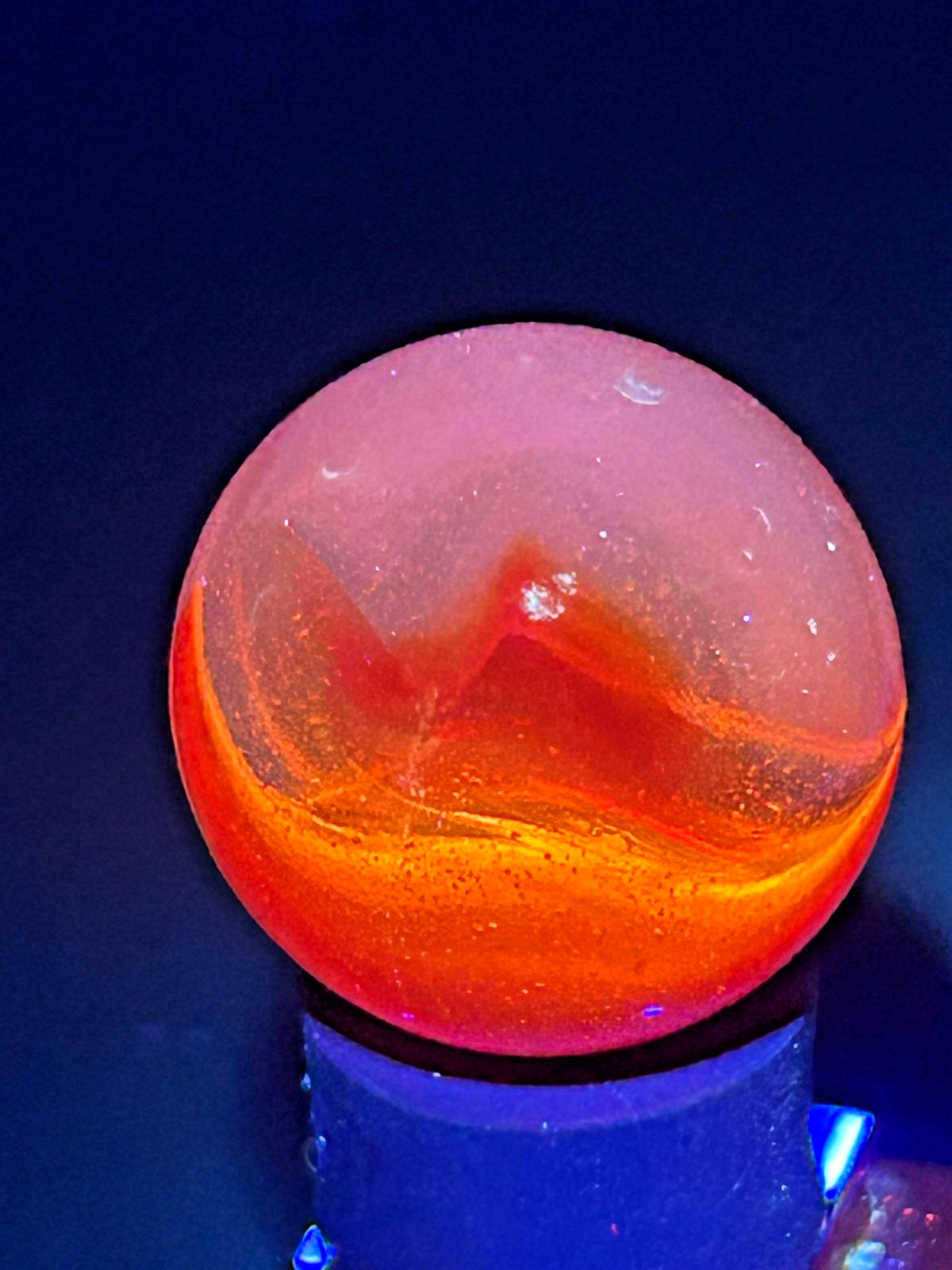 Peltier National Line Rainbo (NLR) Sunset Orange & White Marble .93″ Mint SH3