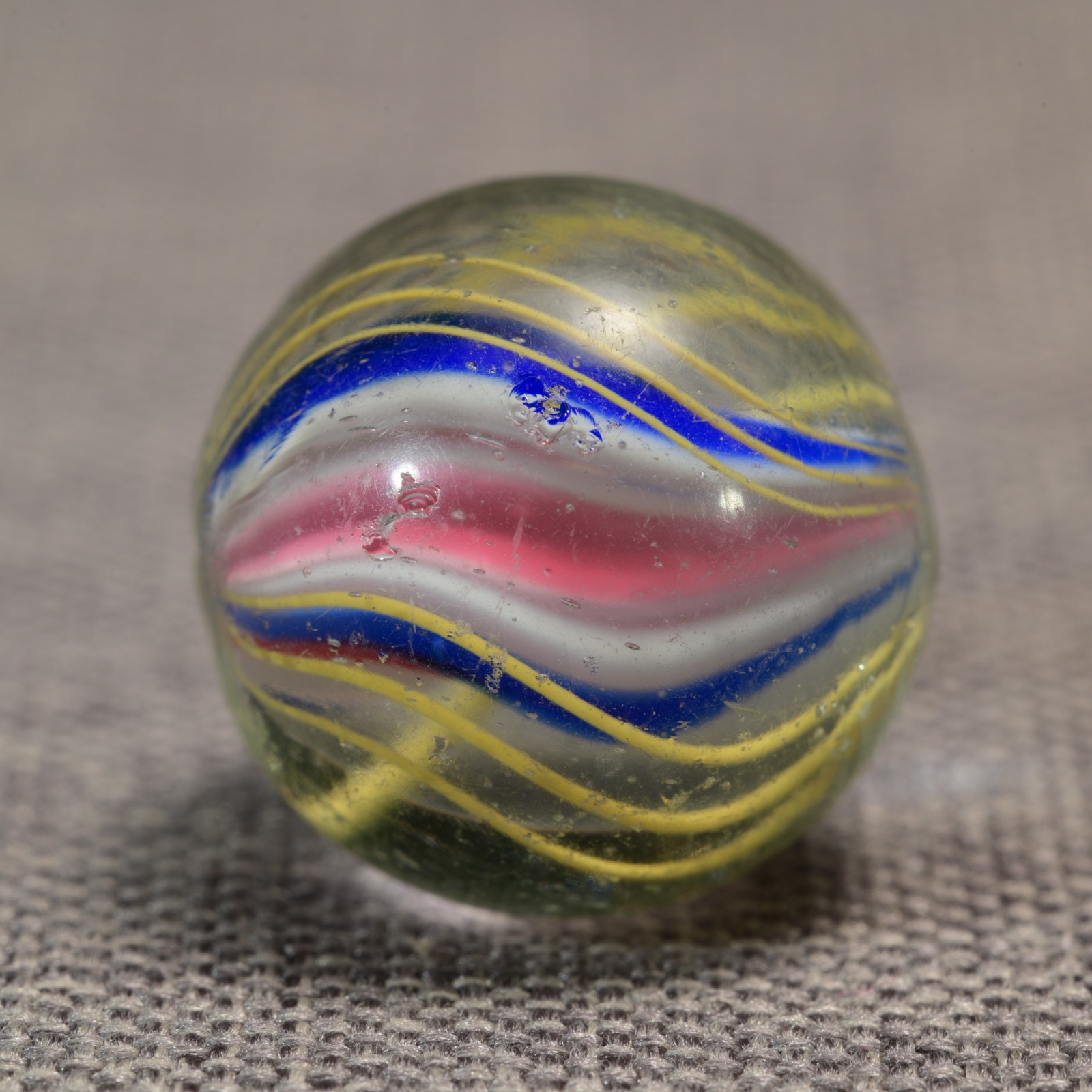 Ridged Solid Core German Handmade Antique Marble Cobalt Peaks 20.9mm 13/16”