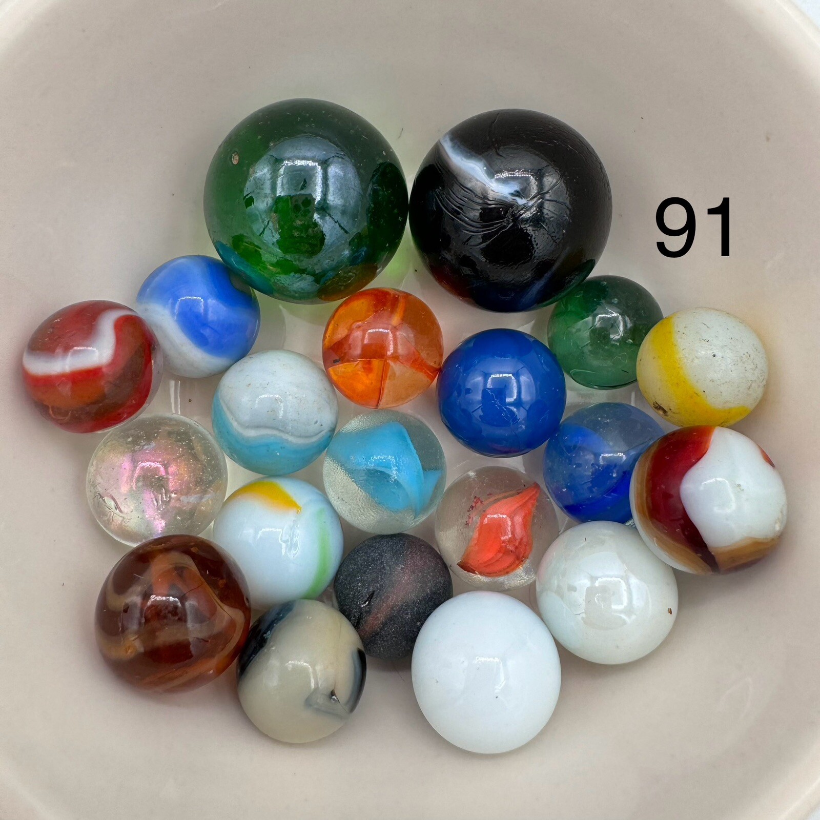 Vintage Marble Lot Of MARBLES UV Reactive Cadmium Uranium Lot #91