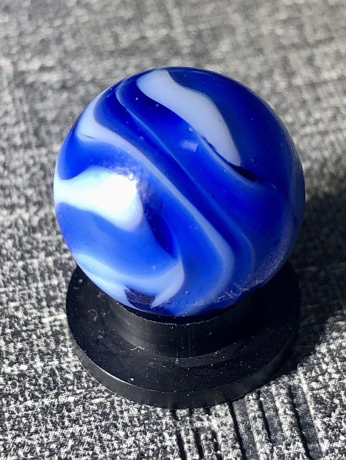 VTG Alley Agate Blue Flame Marble .60 Tiny Chip See Pics
