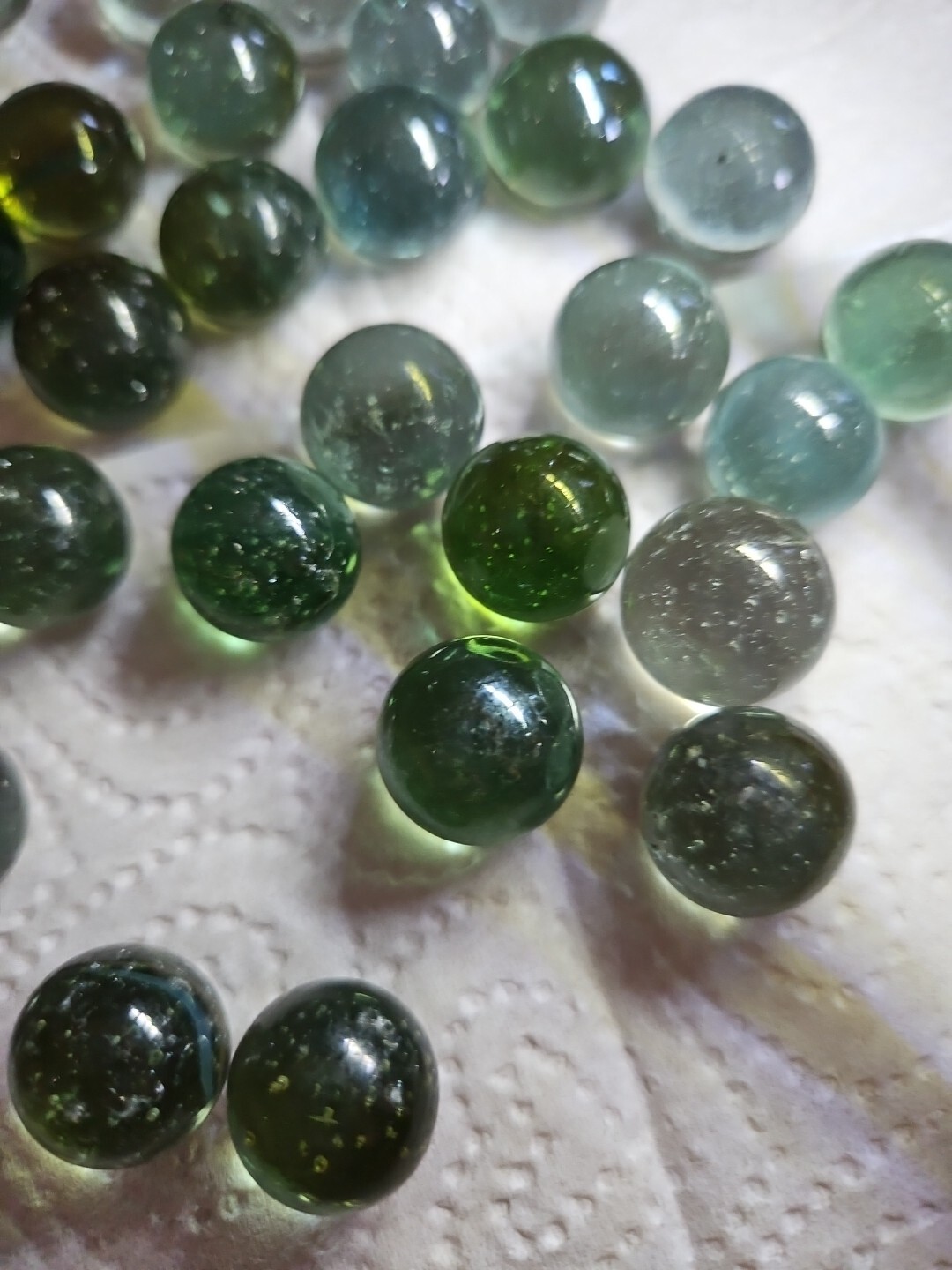 34 Vintage Glass Green Clear