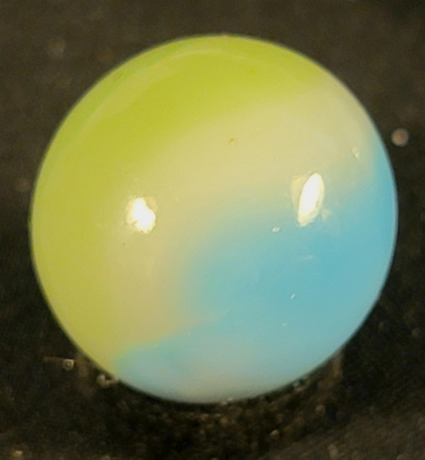 8 Vintage Vitro Agate Easter Eggs Blue Moon Tiger Eye Swirl Glow Marbles Trilite