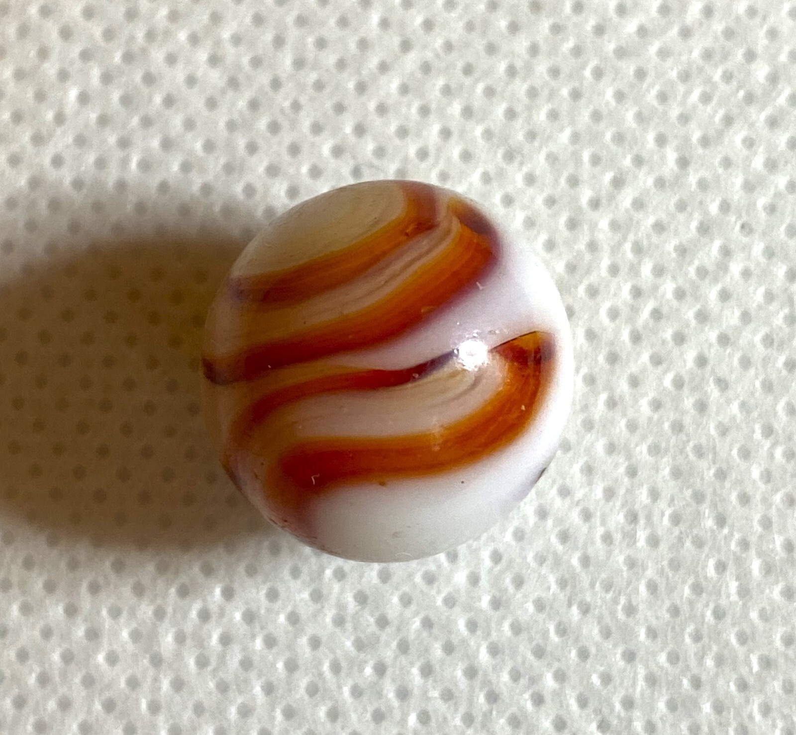 DUG CUT LINE ! CAC OR CHAMPION 0.63 AGATE ORANGE SWIRL FLAMES NM MD19