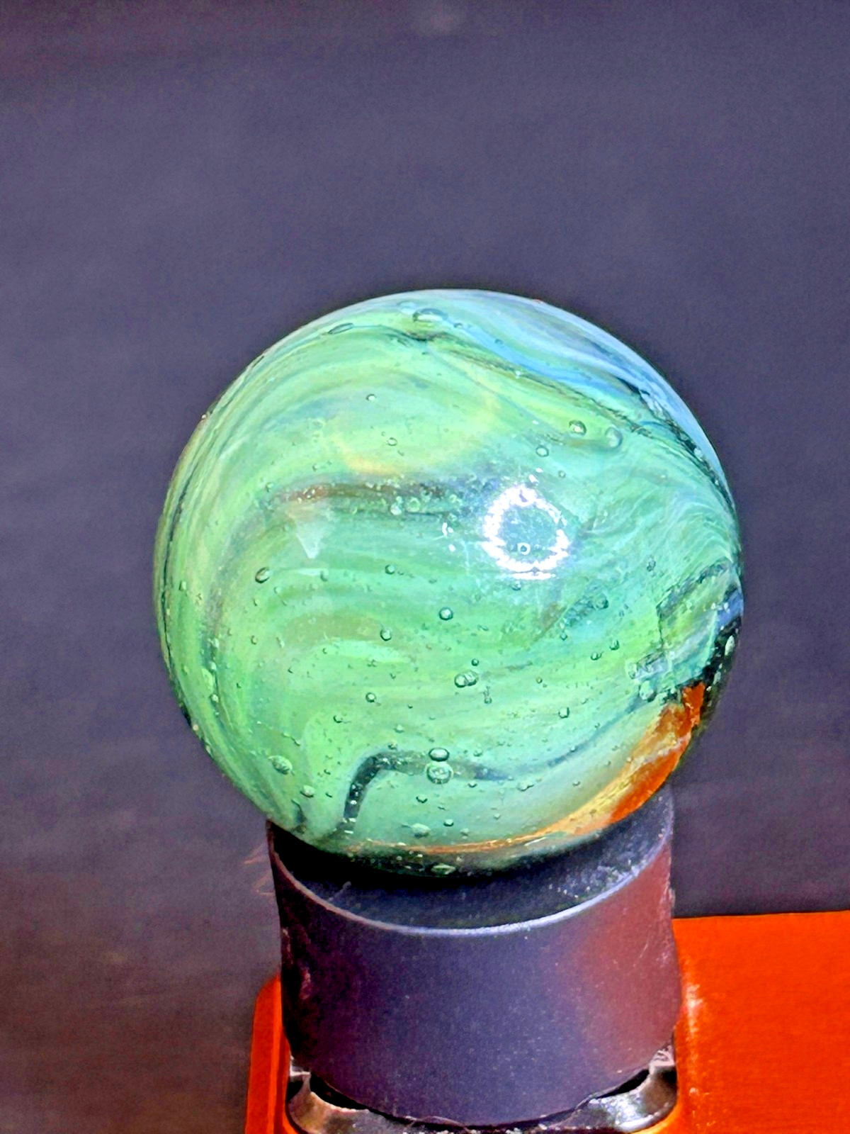 European Butterfly Sparkler Marble | Clear Base w/ Multi-Color Vanes | .96″ Shoo