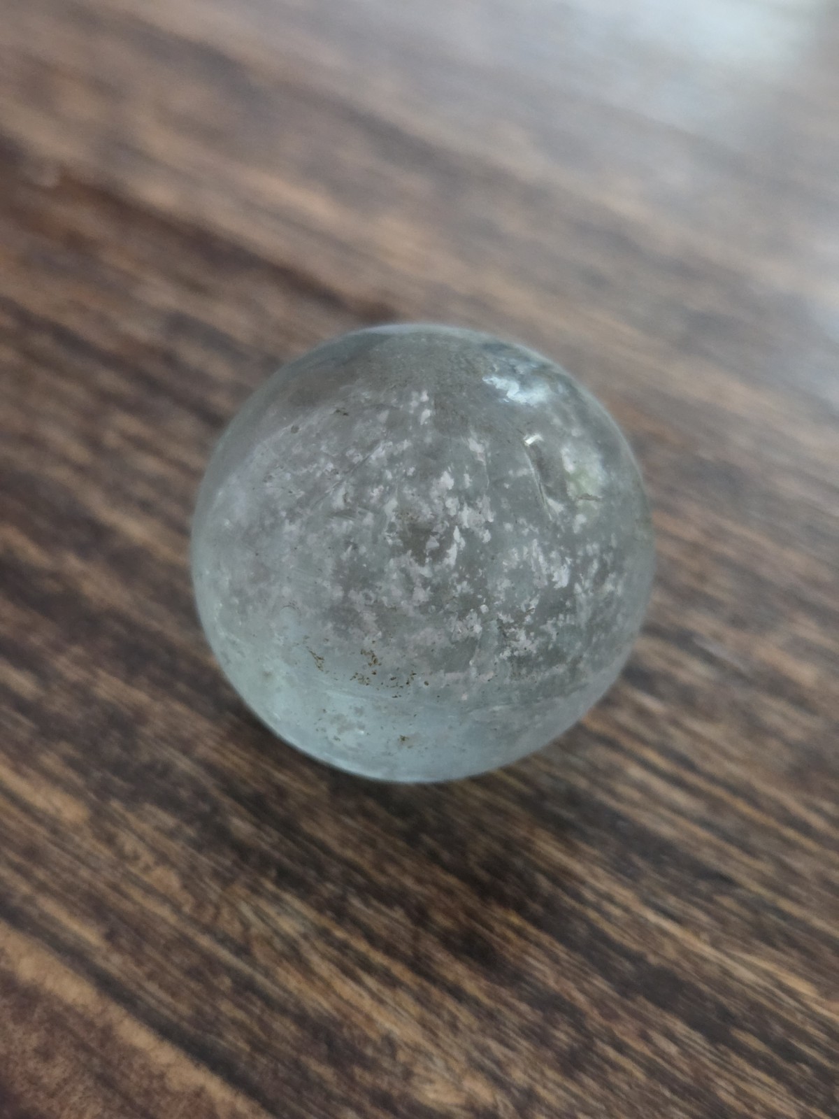 .91″ Vintage German Handmade Mica Marble Clear