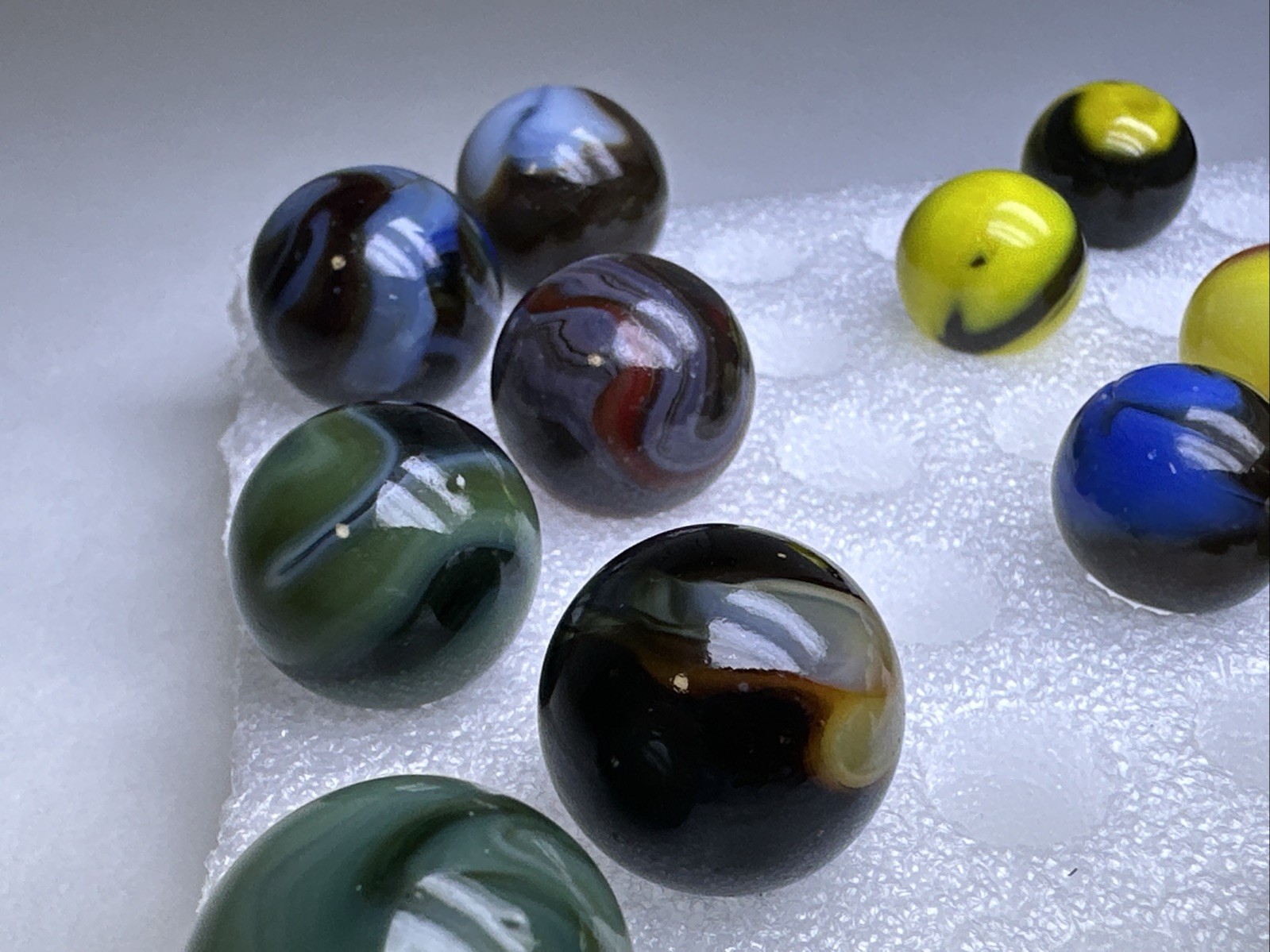 162 Lot Of 22 Jabo Swirl Marbles! Beautiful 3/4” Shooters & 5/8”