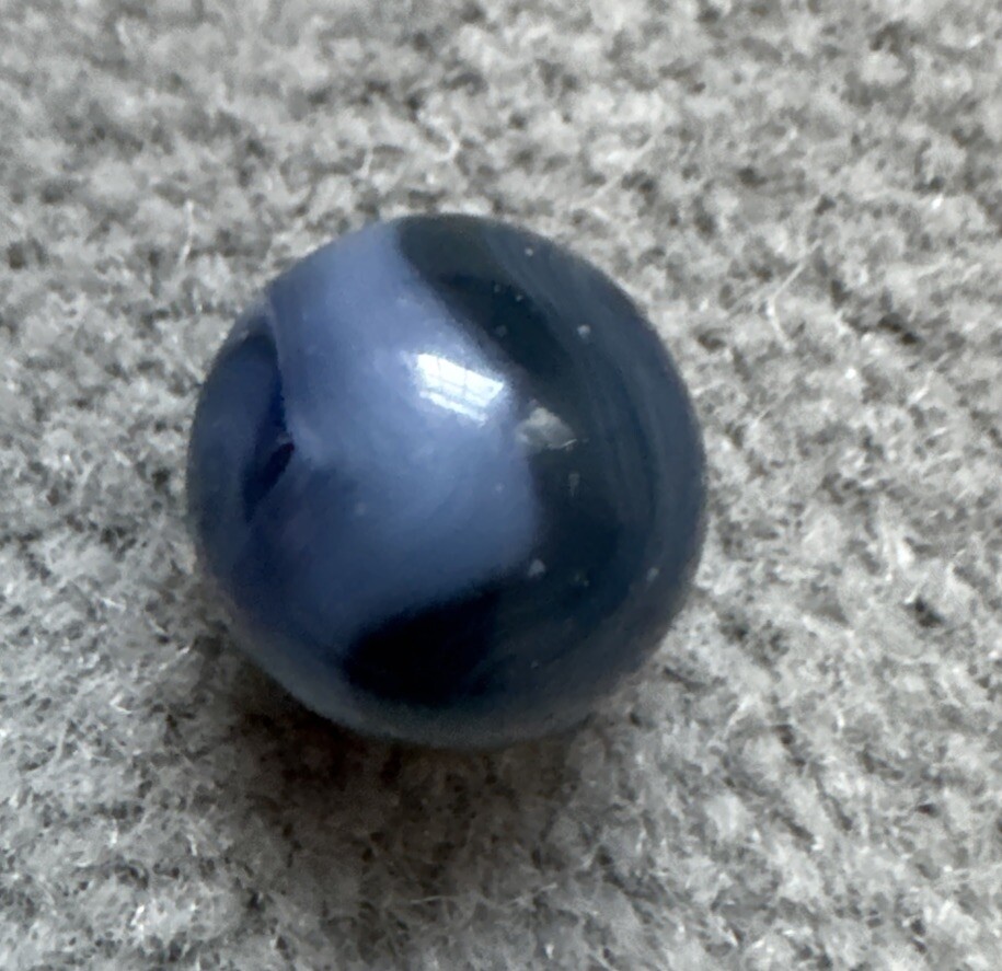 Vintage Vitro Agate Marble Light Blue And Dark Blue .61”