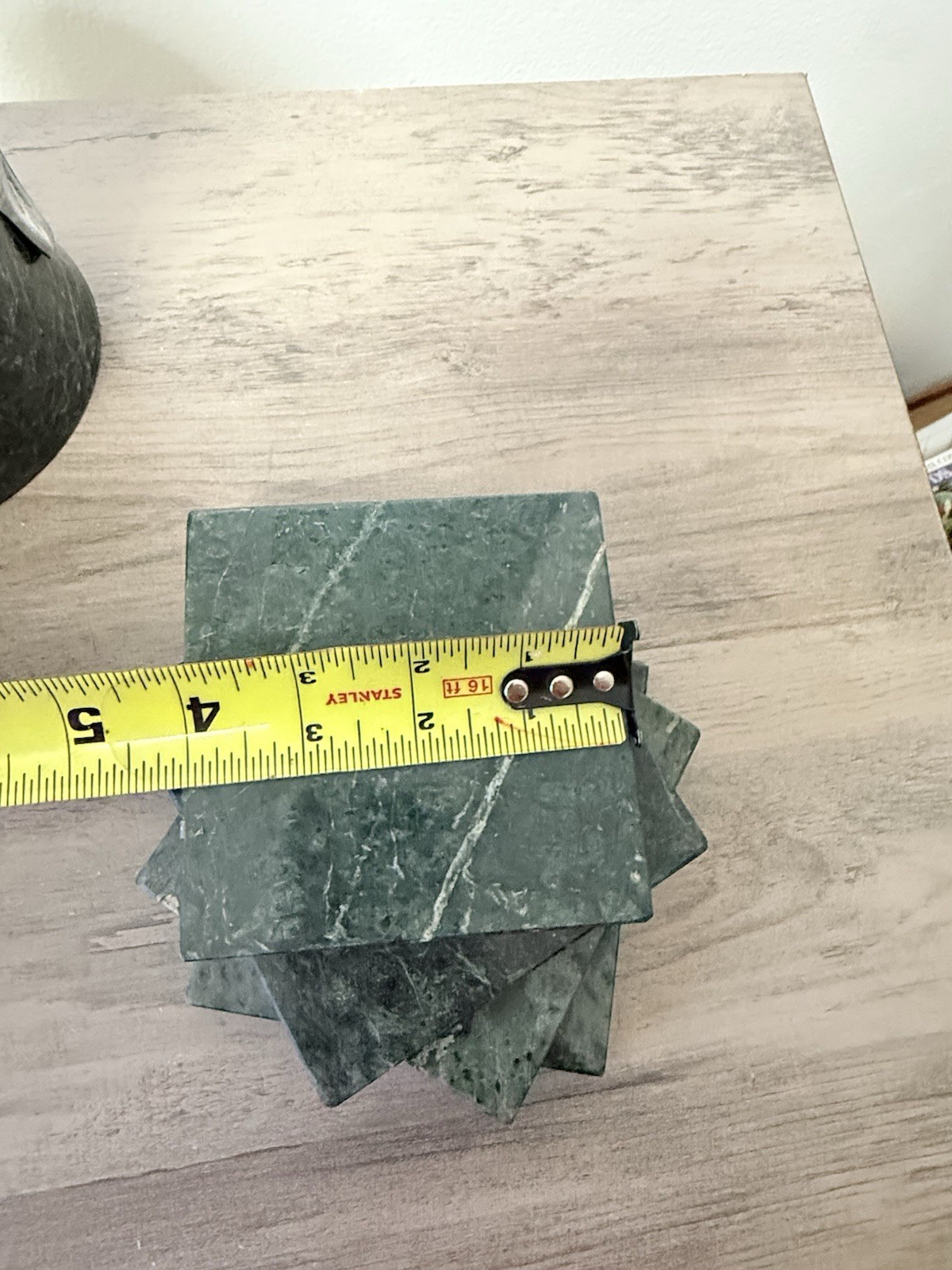 Set Of 4 Green Marble Coster