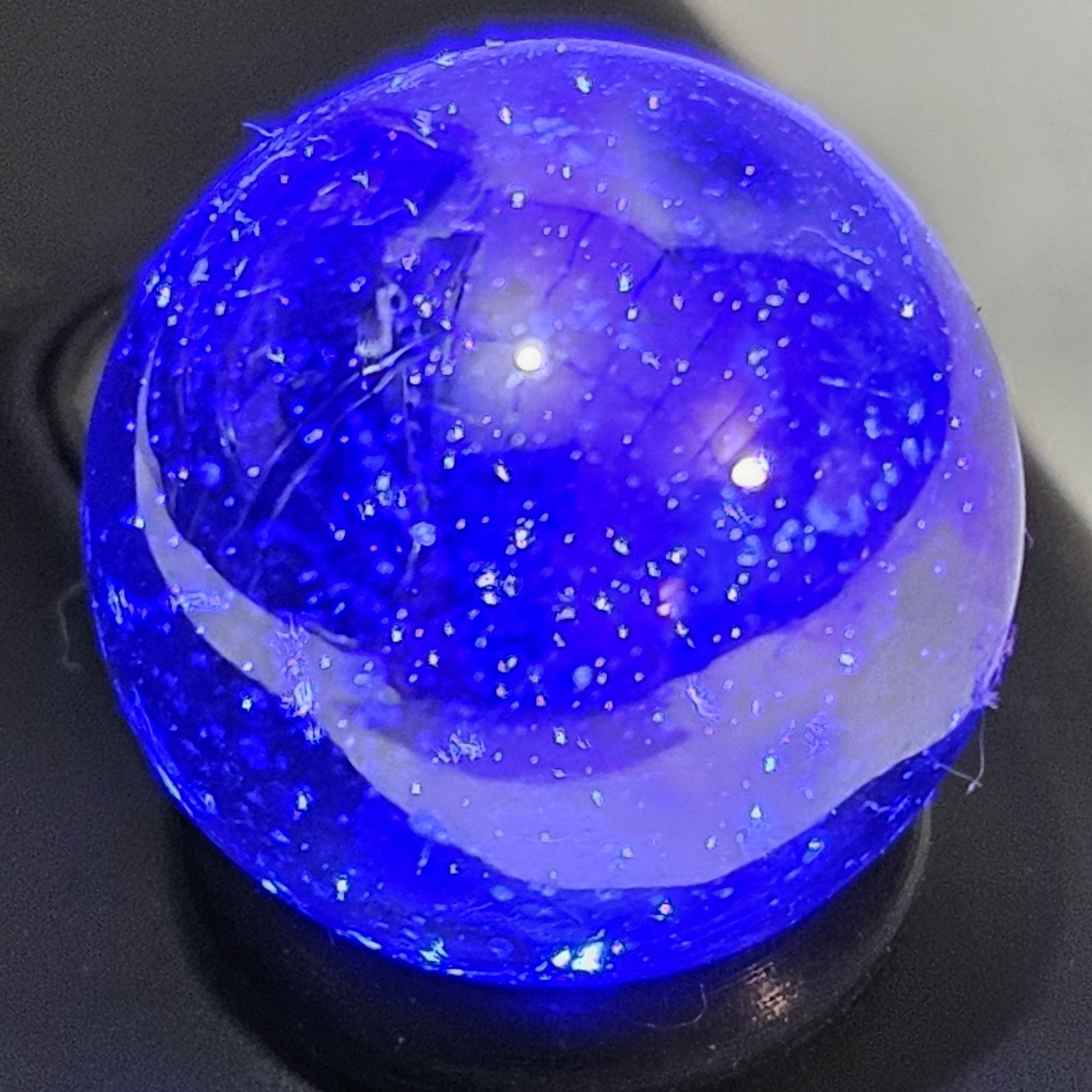 Iridescent Marble Unknown Maker .60 Inch Carnival Marble Blue Base