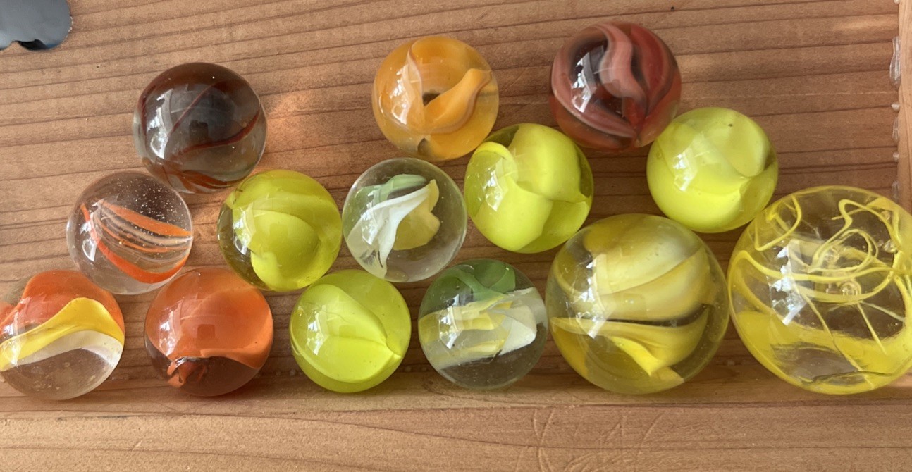 Vintage Marble Lot Cat Eye Swirl Corkscrew UV Reactive Spaghetti Shooter