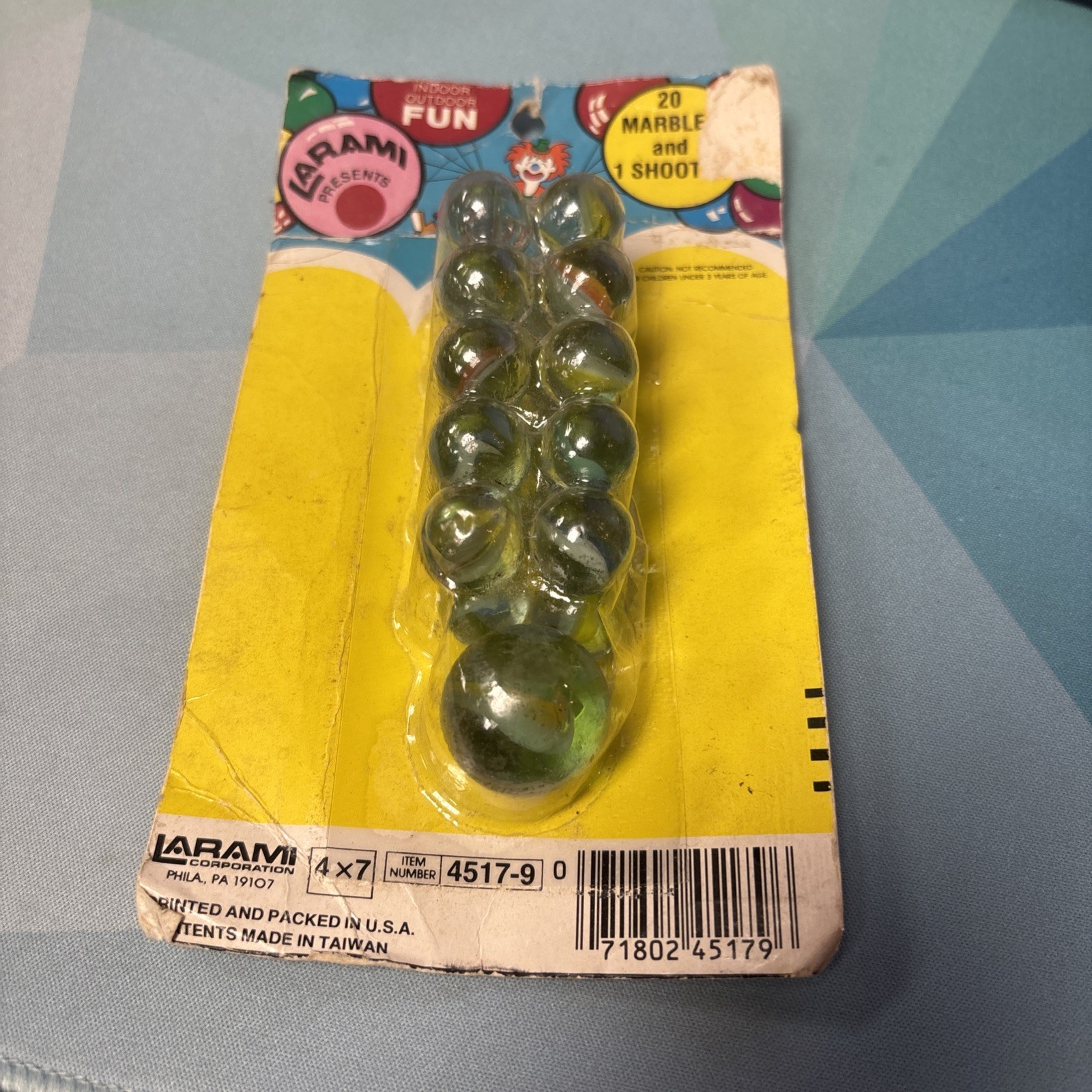 Larami Marble Game Set 20 Marbles 1 Shooter In Box- Vintage