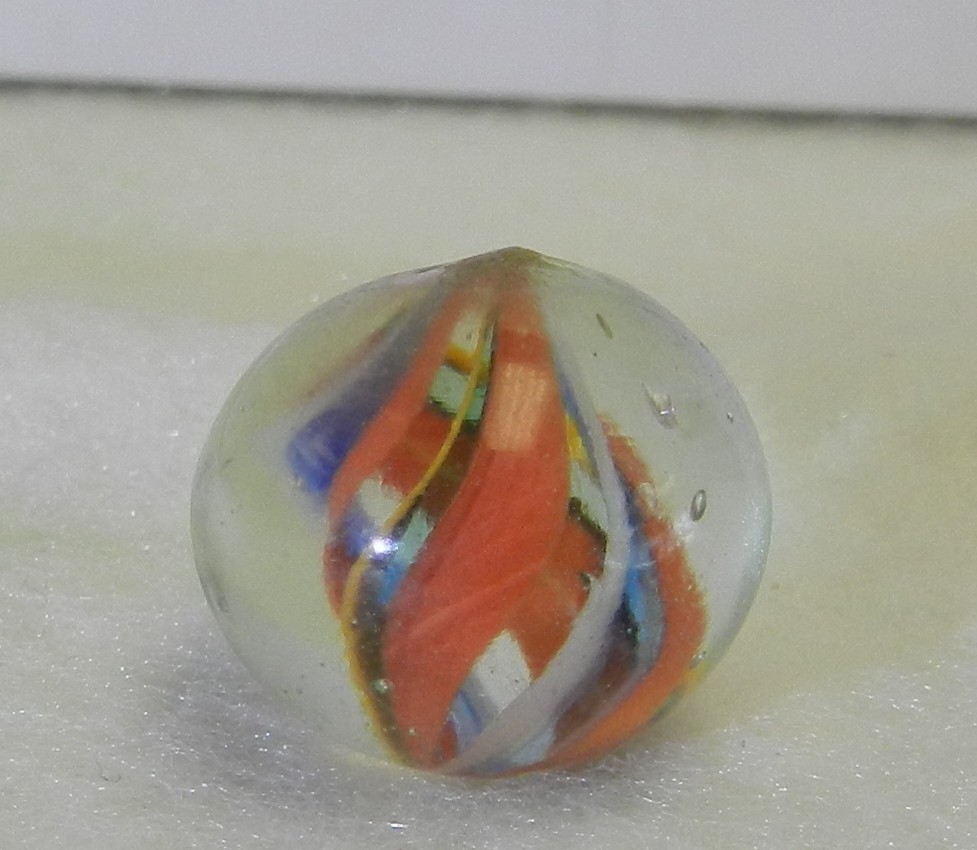 #20434m Naked Vintage Gertman Handmade Divided Ribbon Swirl Marble .58 Inches