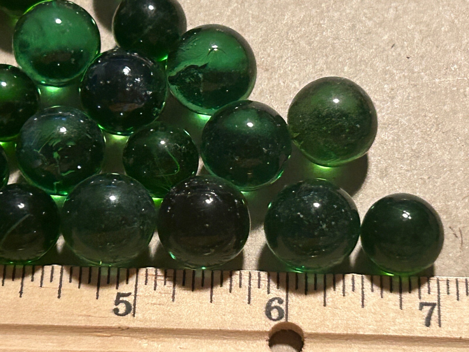Vintage Marbles Lot Of 50 Green Solid Glass Lot 348