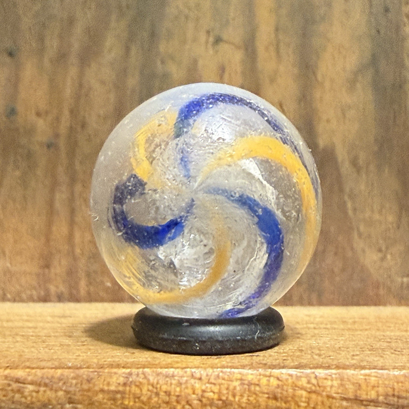 Antique German Handmade Latticinio Core Swirl Marble 19/32” Near Mint(-) | 275