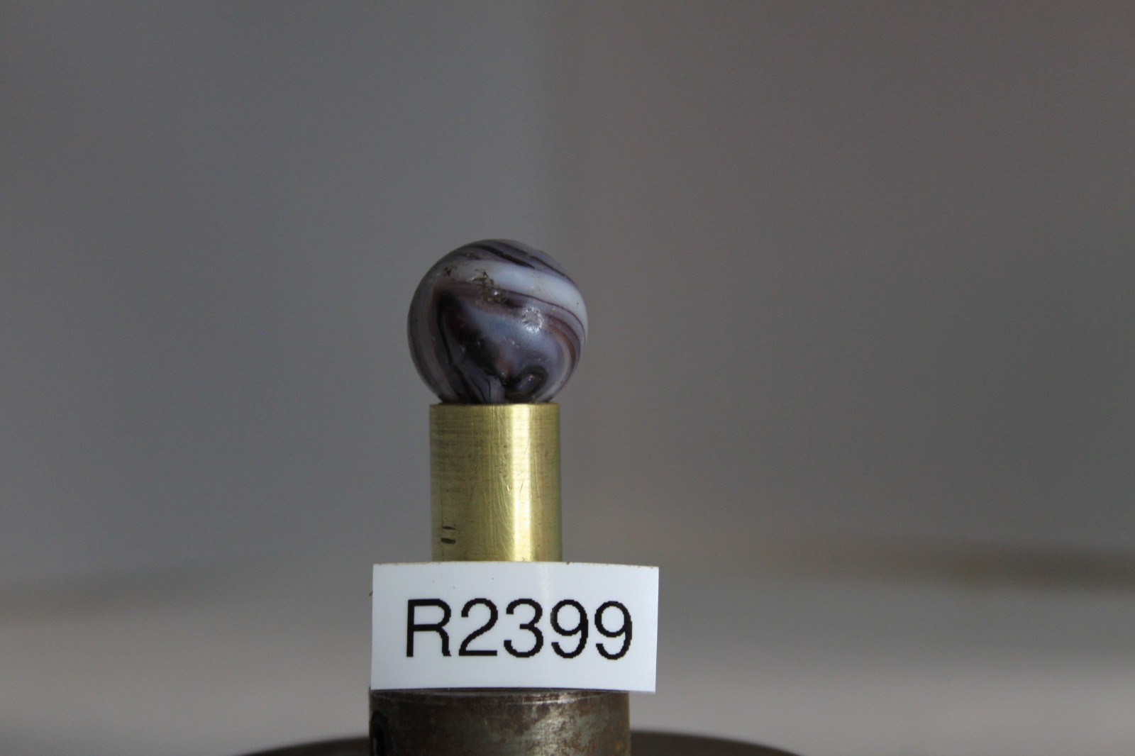 CHRISTENSEN AGATE MARBLE COLD ROLLED PURPLE OPAQUE WHITE 11/16″ CIRCA 1925-1933