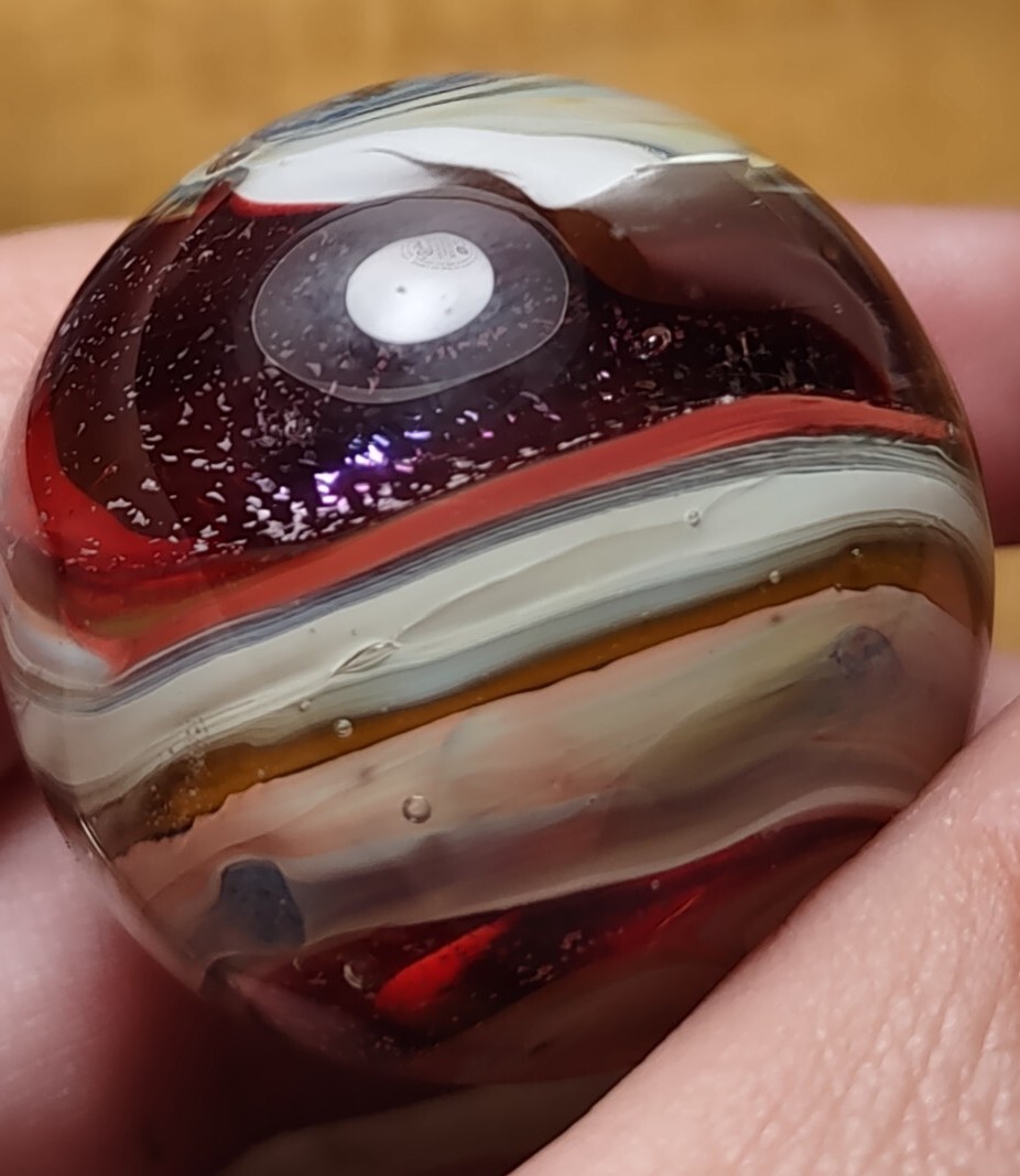 1.31″ LG Multi-Color SPIRAL✨🐚 Swirl Contemporary Studio Art Glass Marbles READ