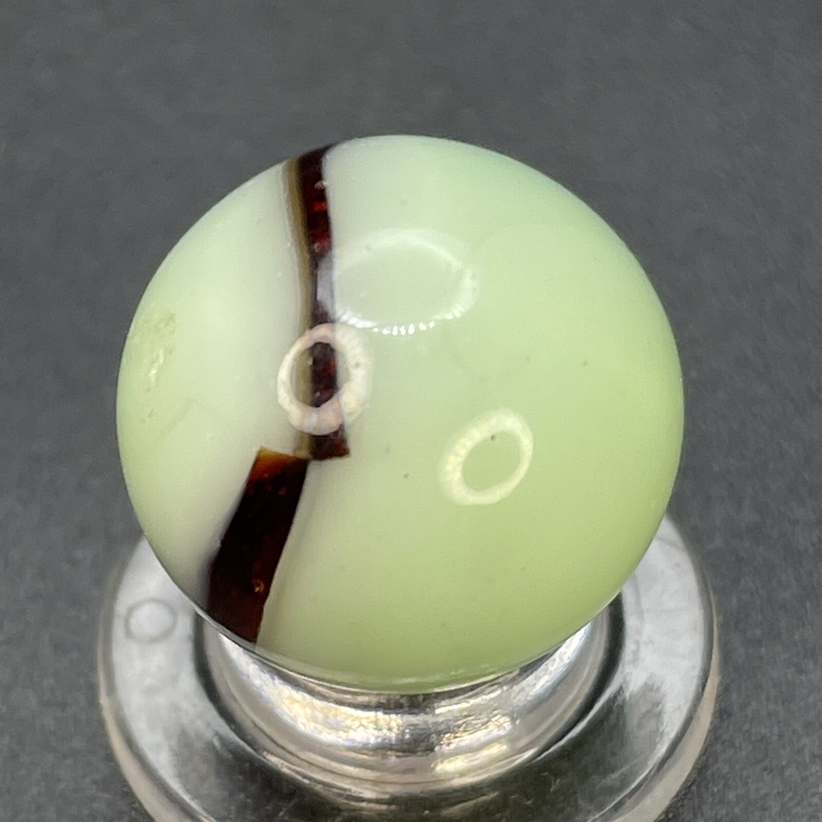 UV Active Blood Red Striped Peltier Or Kokomo Marble Vintage Marbles 0.629”