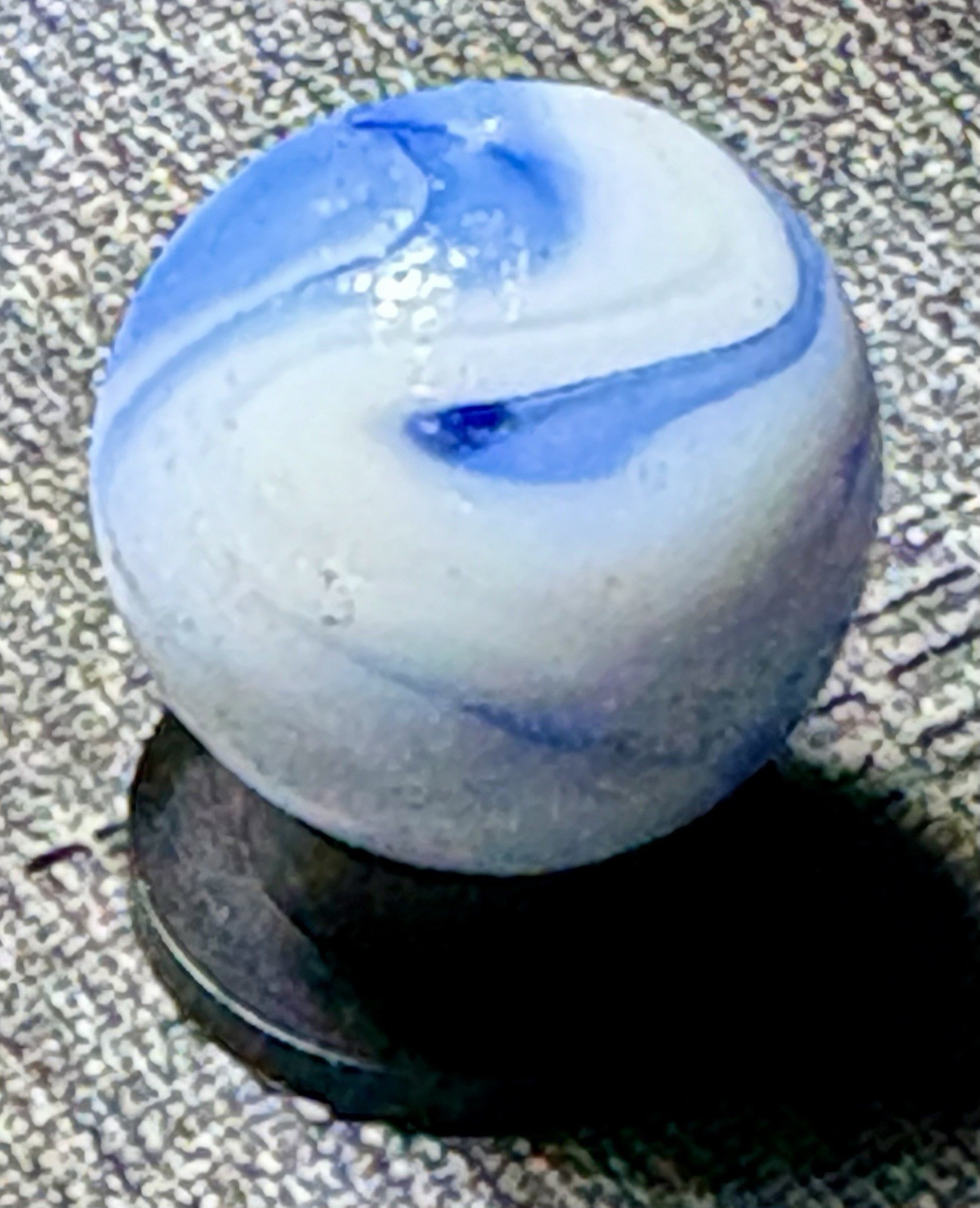 VTG Alley Agate Swirl Marble .69” Wonky w Flea Bites Small Chips