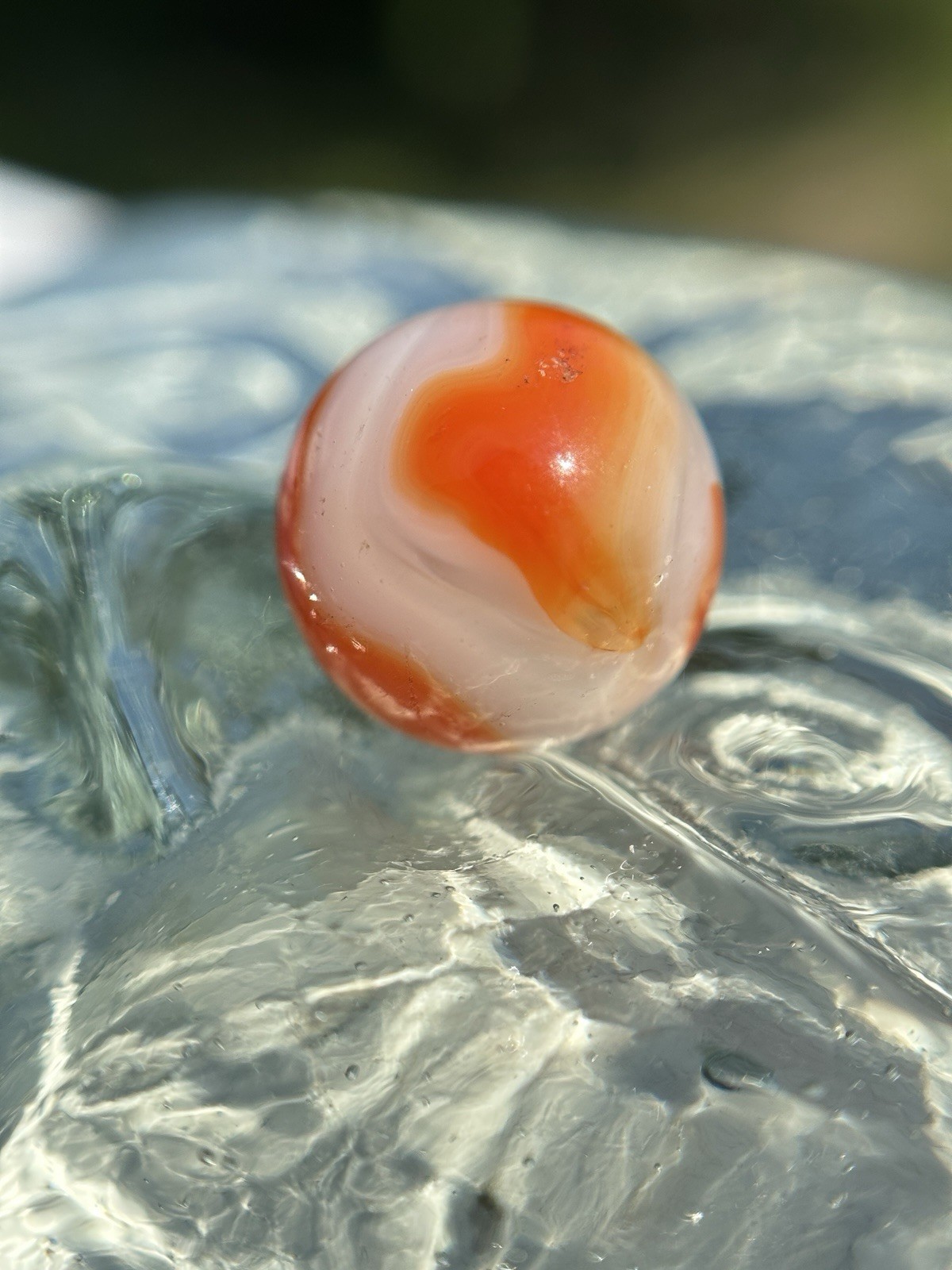 Vtg Alley Agate Sisterville HTF Orange Crush Swirl Lawrence Alley Co .58” Marble
