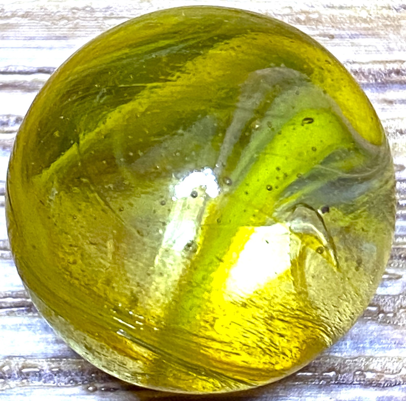 DAS/JABO UNIQUE LOOKING LEMON DROP THIN-LINED SWIRLED RAMSHEAD SHOOTER .75″ M771