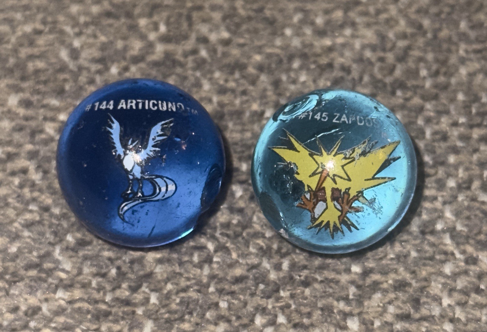Vtg Pokemon Marbles Lot of 5 Bandai Toy Biz 1999 – Articuno Zapdos Metapod READ