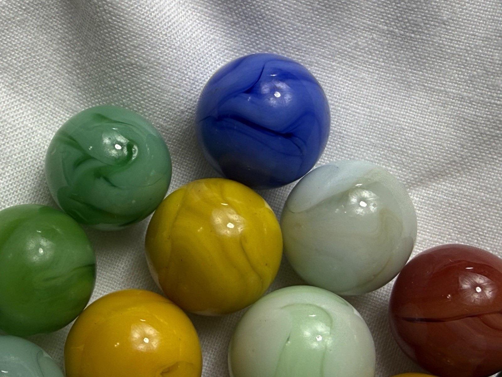 Lot Of (16) Champion Agate Swirl Marbles .54” To .64” NM To NM(+)